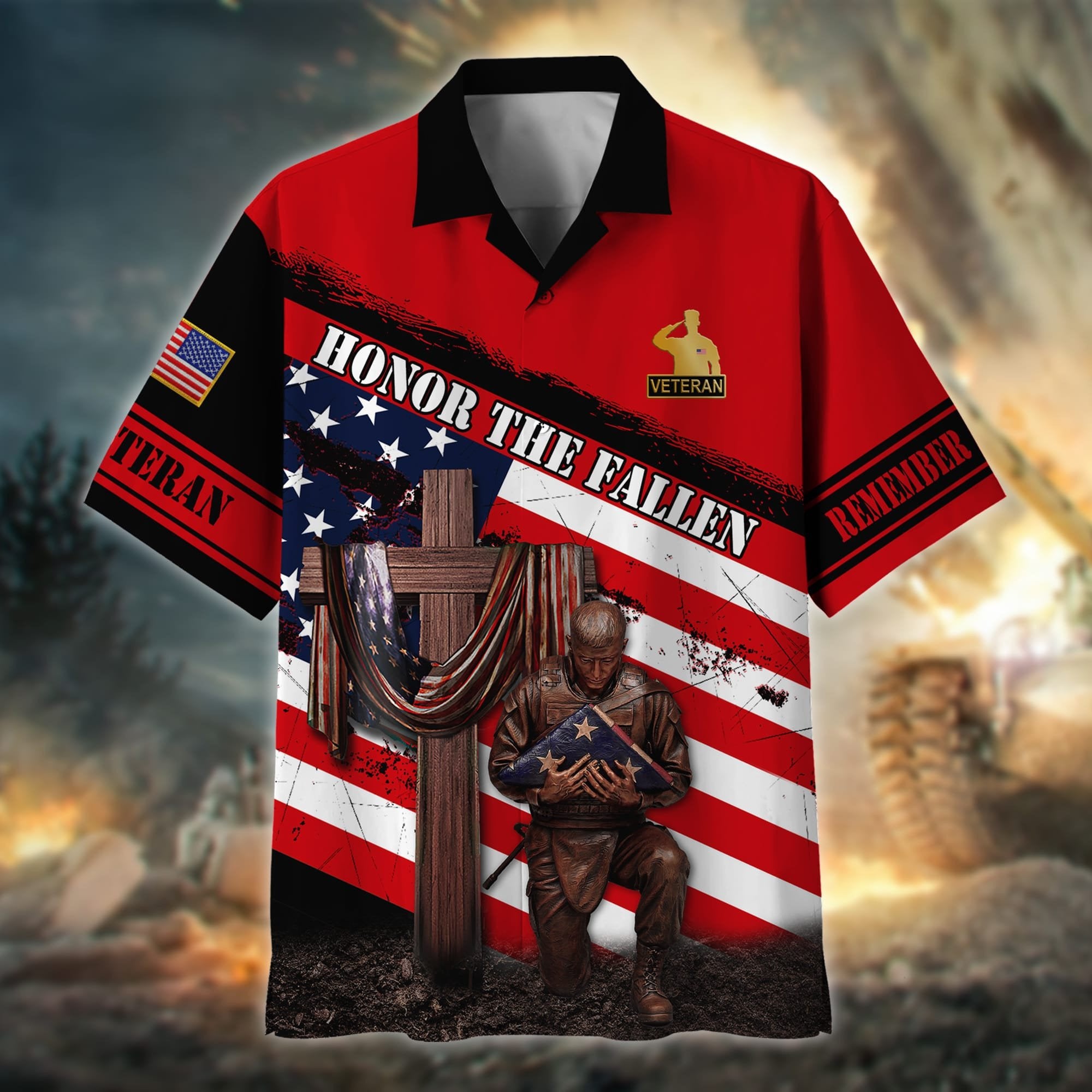 Premium Honor The Fallen US Veteran Polo And Hawaii Shirt NPVC220202