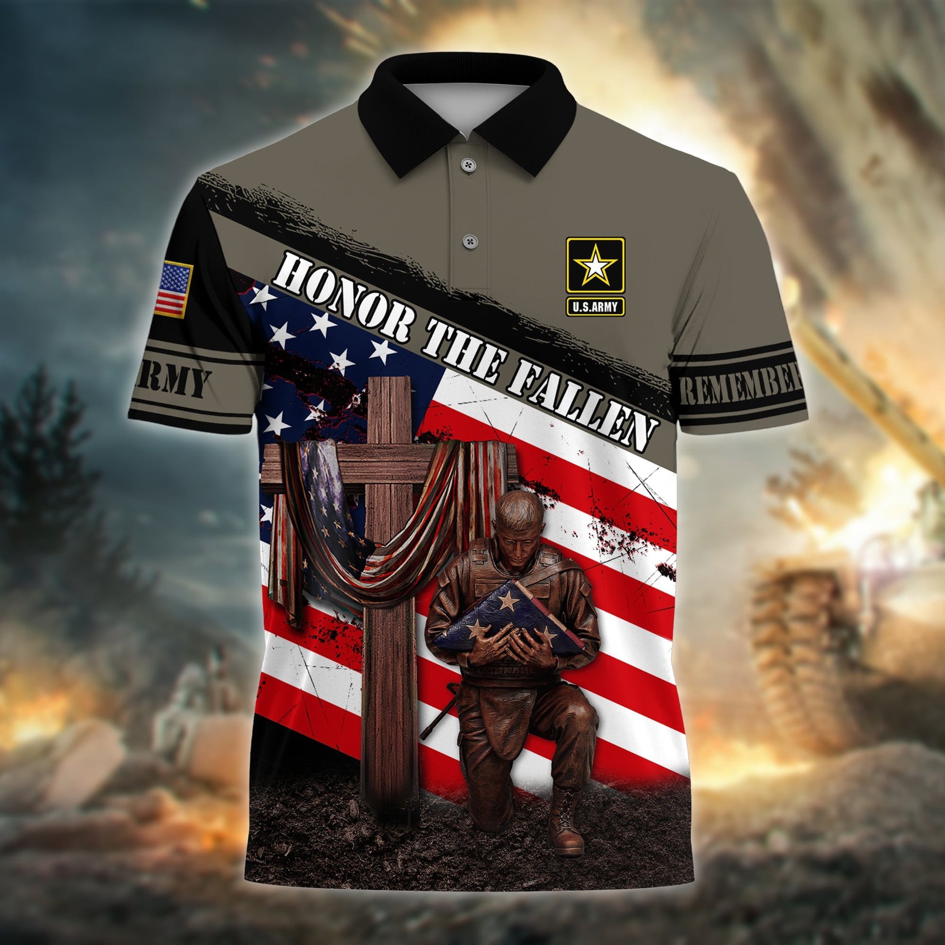 Premium Honor The Fallen US Veteran Polo And Hawaii Shirt NPVC220202
