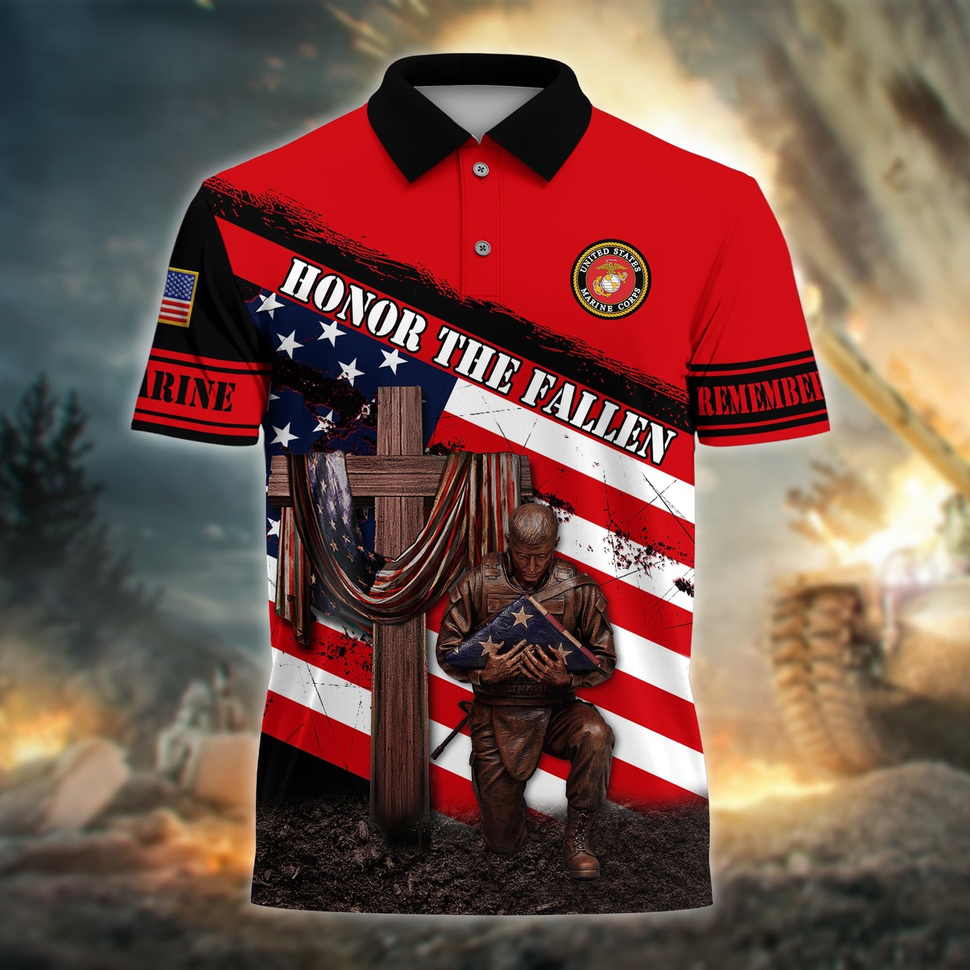 Premium Honor The Fallen US Veteran Polo And Hawaii Shirt NPVC220202