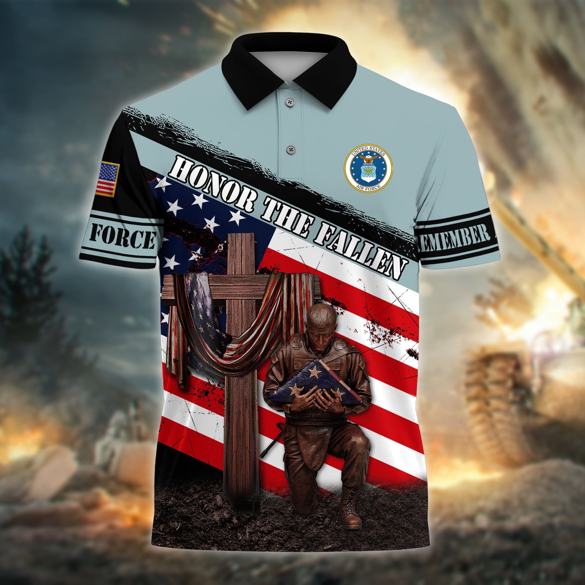 Premium Honor The Fallen US Veteran Polo And Hawaii Shirt NPVC220202