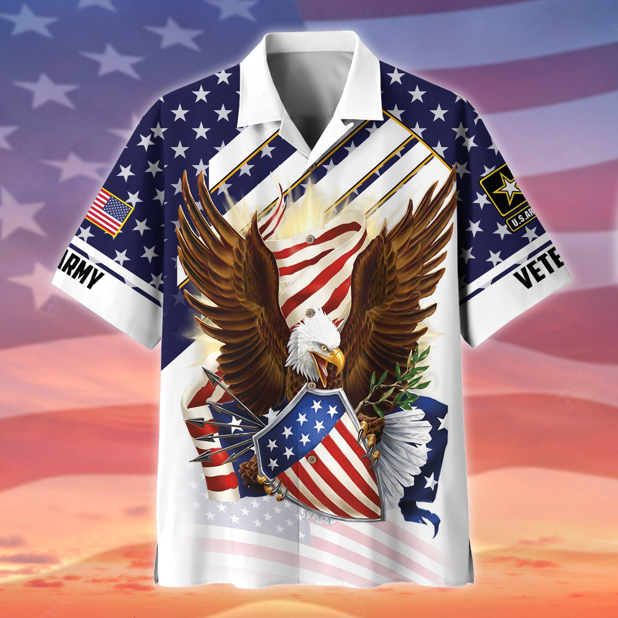 Premium Eagle US Veteran Polo And Hawaii Shirt NPVC140201