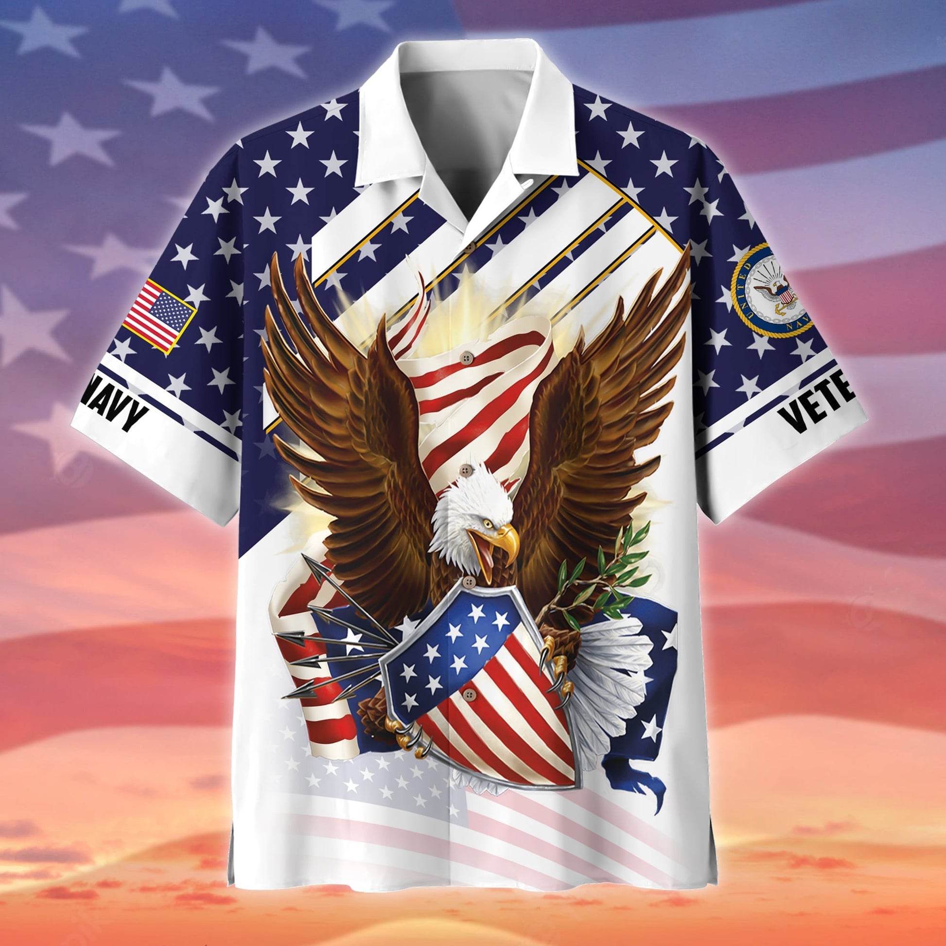 Premium Eagle US Veteran Polo And Hawaii Shirt NPVC140201