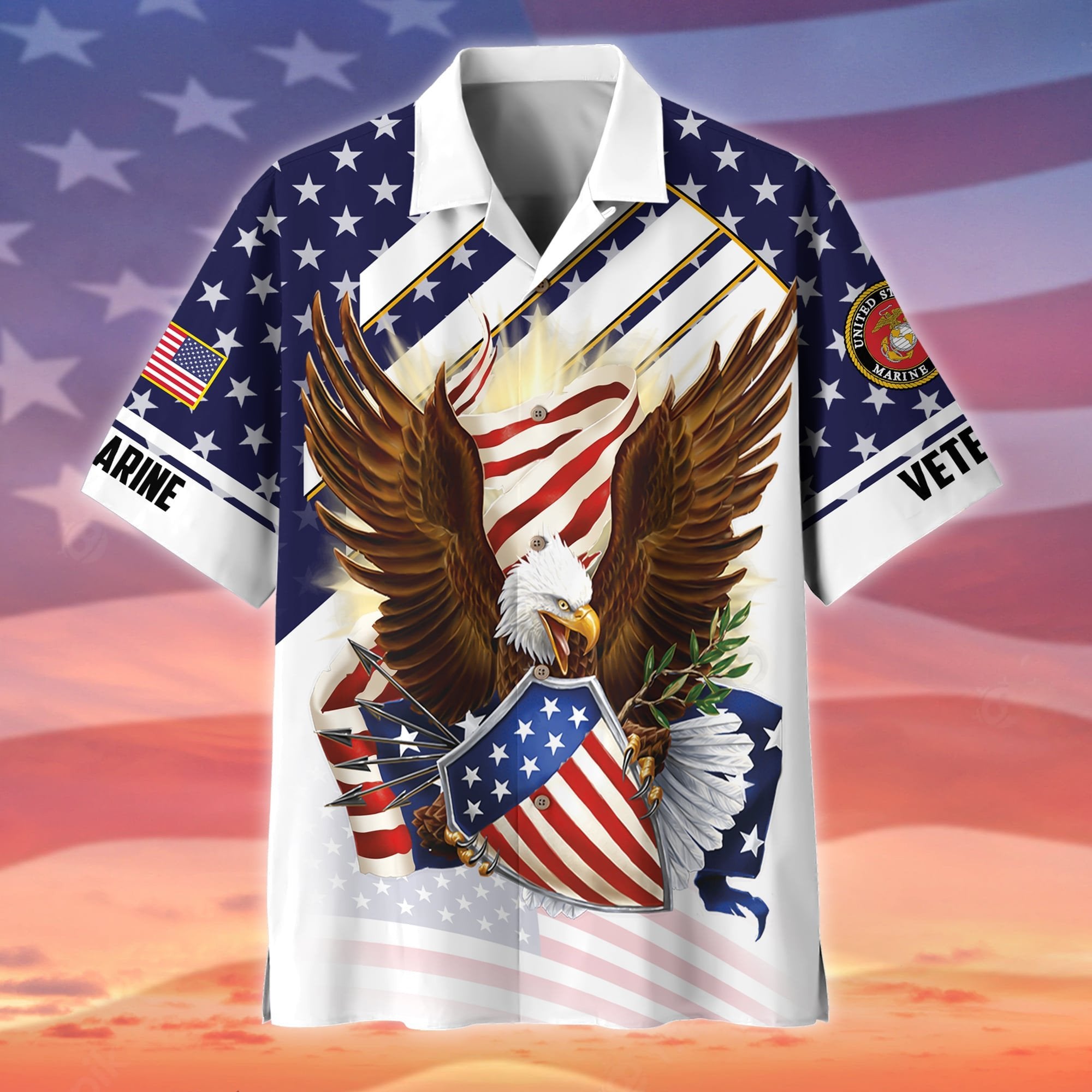Premium Eagle US Veteran Polo And Hawaii Shirt NPVC140201