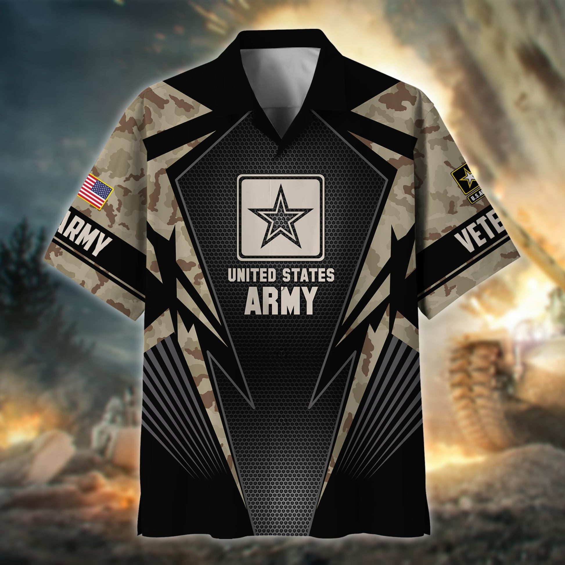 Premium Camo Solider US Veteran Polo Shirt NPVC140301