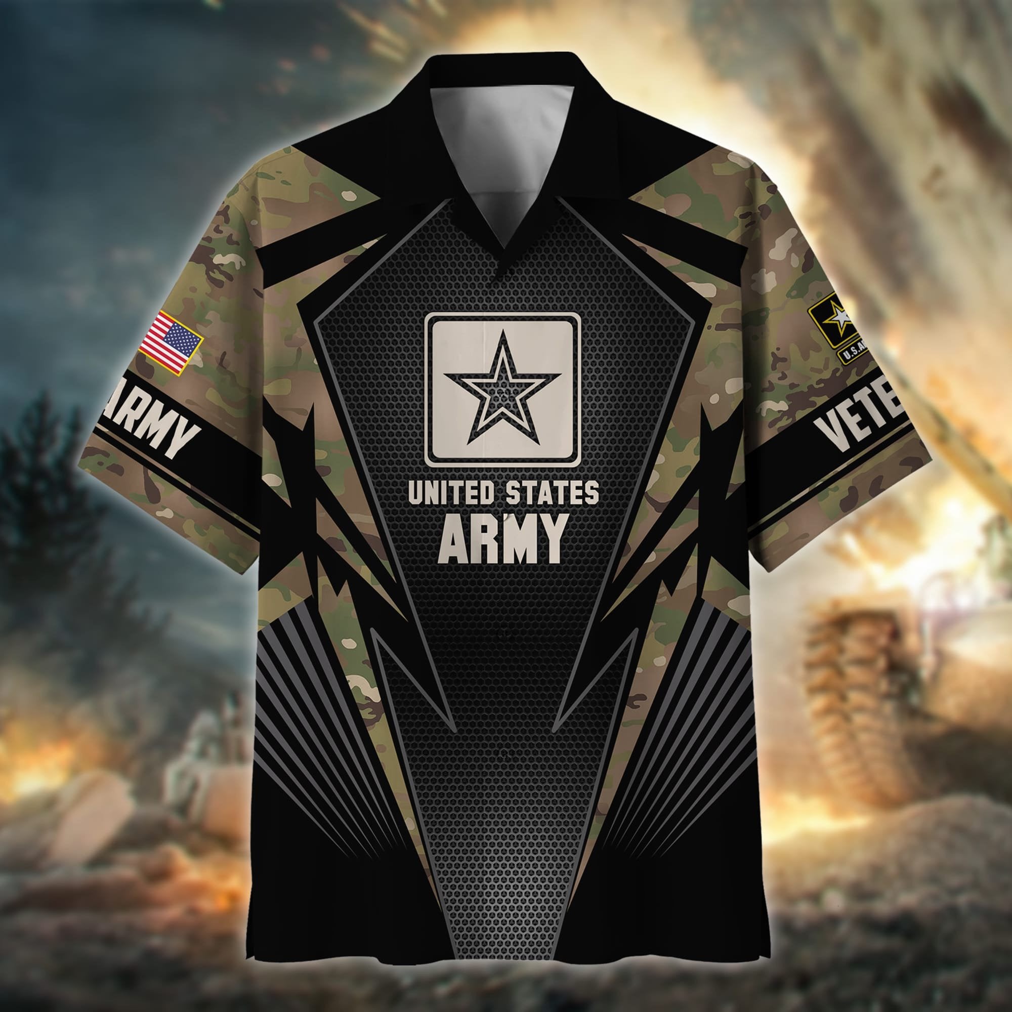 Premium Camo Solider US Veteran Polo Shirt NPVC140301