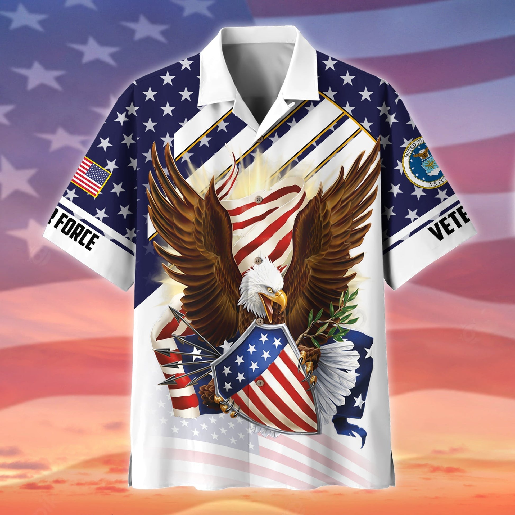 Premium Eagle US Veteran Polo And Hawaii Shirt NPVC140201