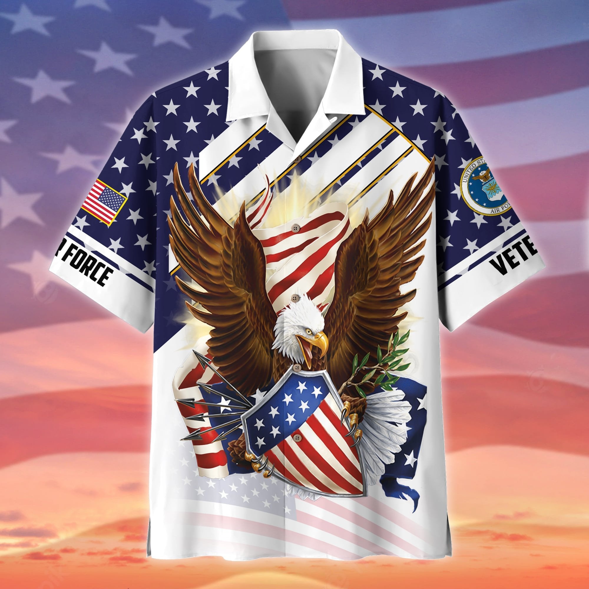 Premium Eagle US Veteran Polo And Hawaii Shirt NPVC140201