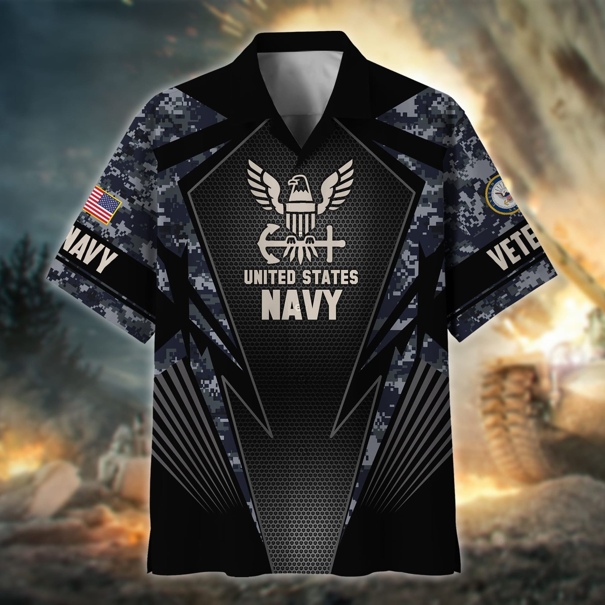 Premium Camo Solider US Veteran Polo Shirt NPVC140301