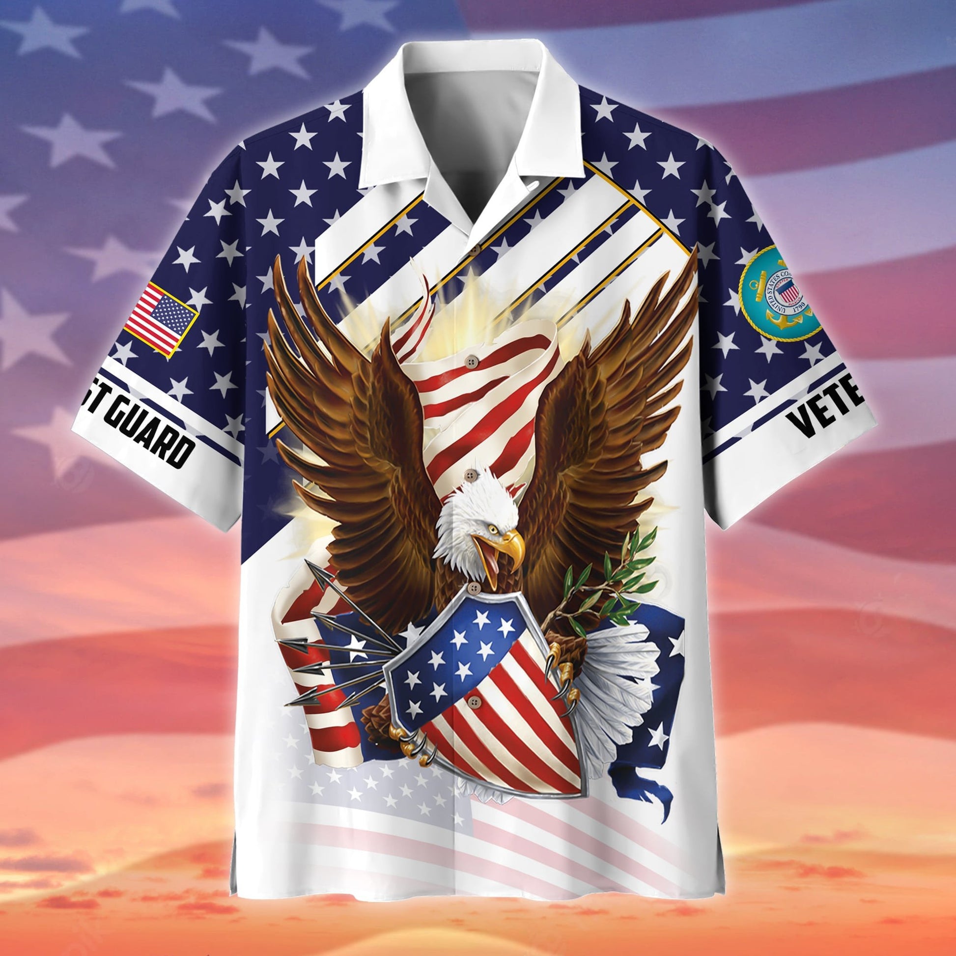 Premium Eagle US Veteran Polo And Hawaii Shirt NPVC140201