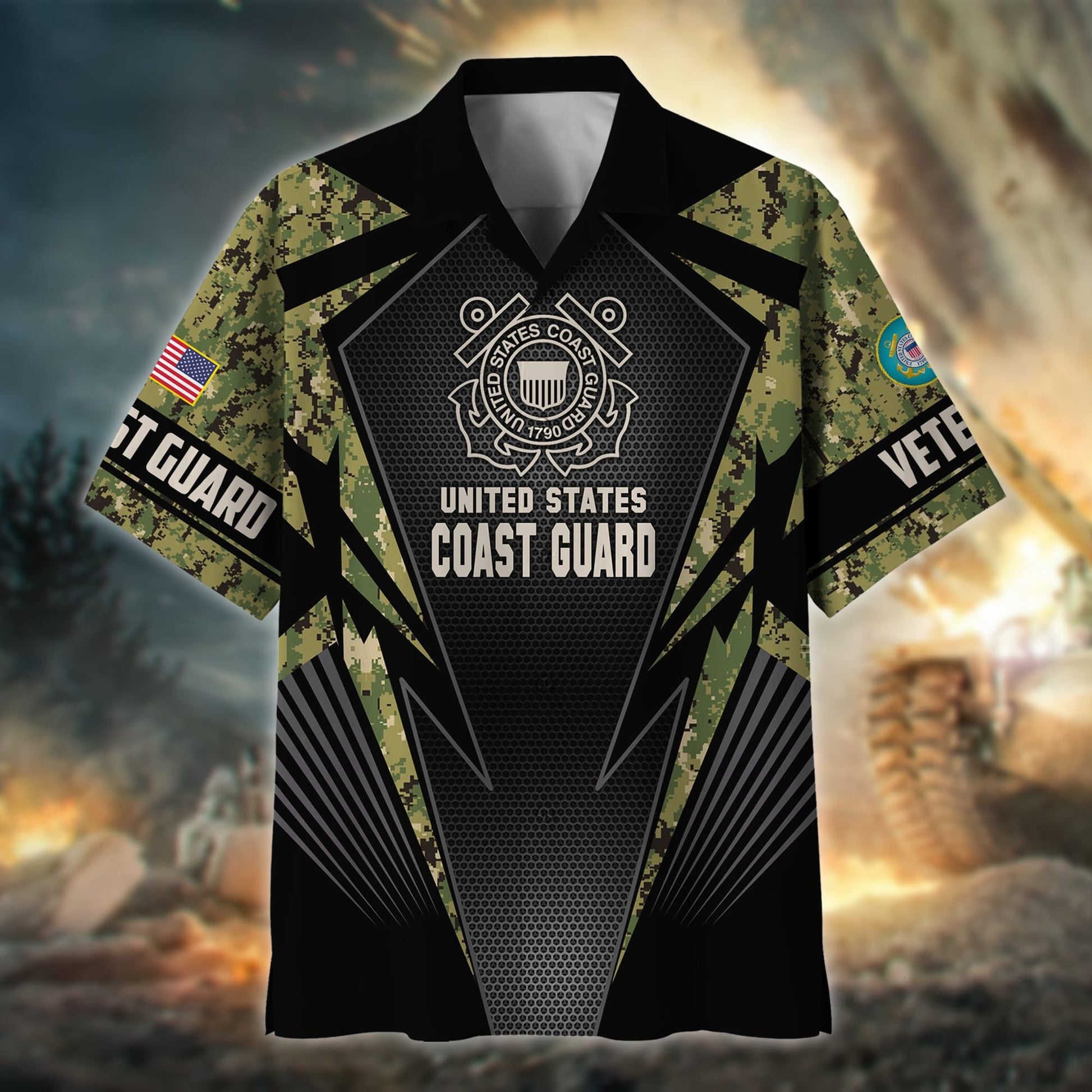 Premium Camo Solider US Veteran Polo Shirt NPVC140301