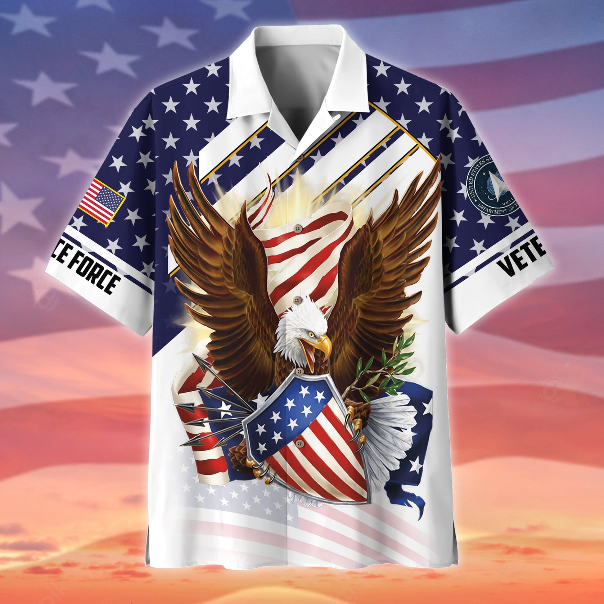 Premium Eagle US Veteran Polo And Hawaii Shirt NPVC140201
