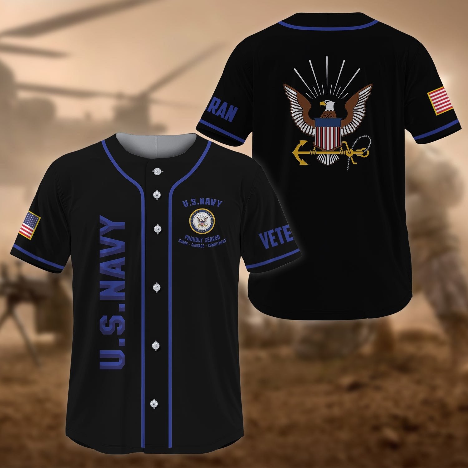 Premium US Veteran Baseball Jersey NPVC270201