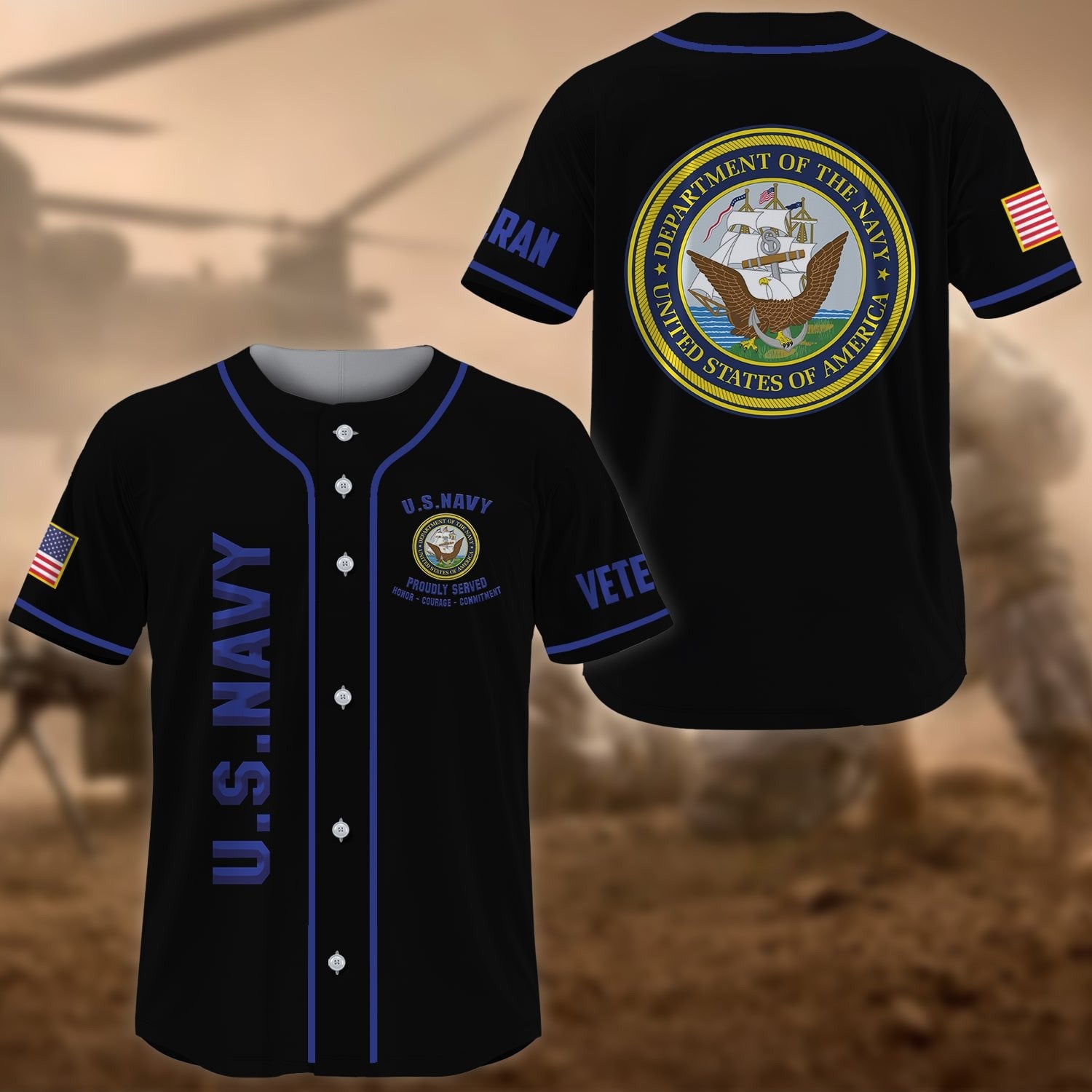 Premium US Veteran Baseball Jersey NPVC270201