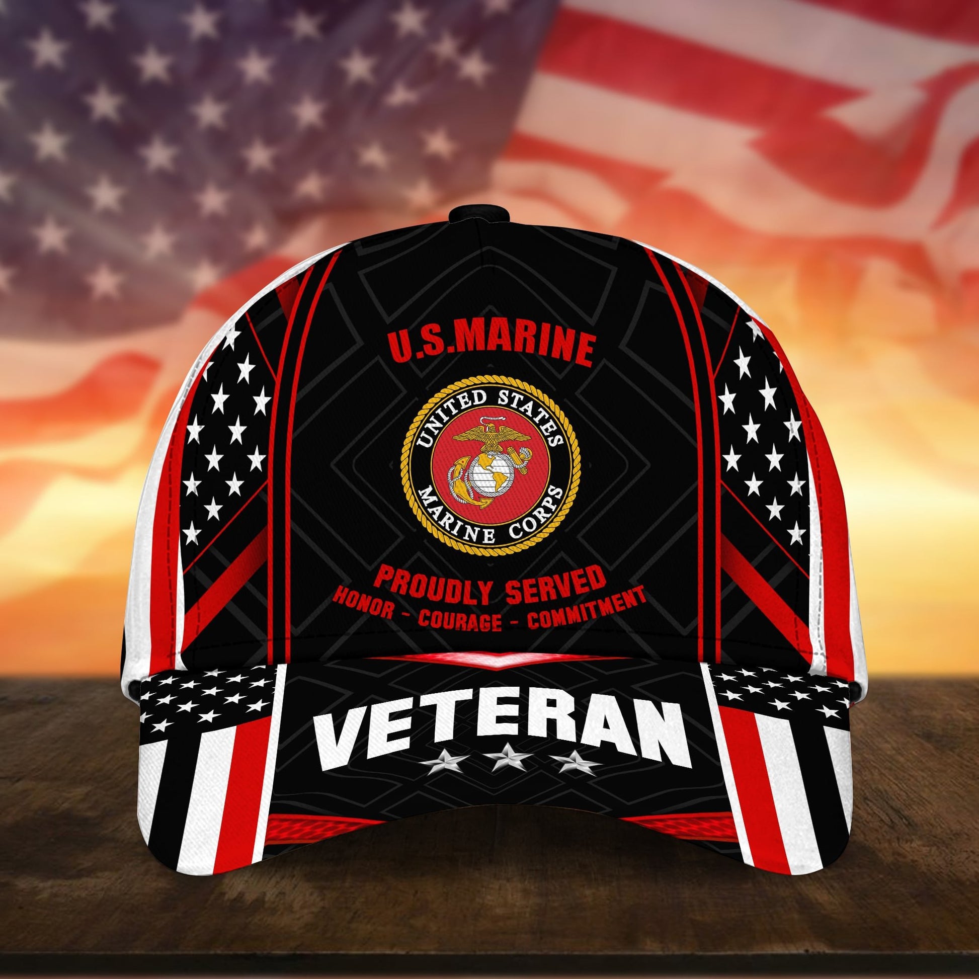 Premium U.S Multiple Service Veteran 3D Cap NPVC260403
