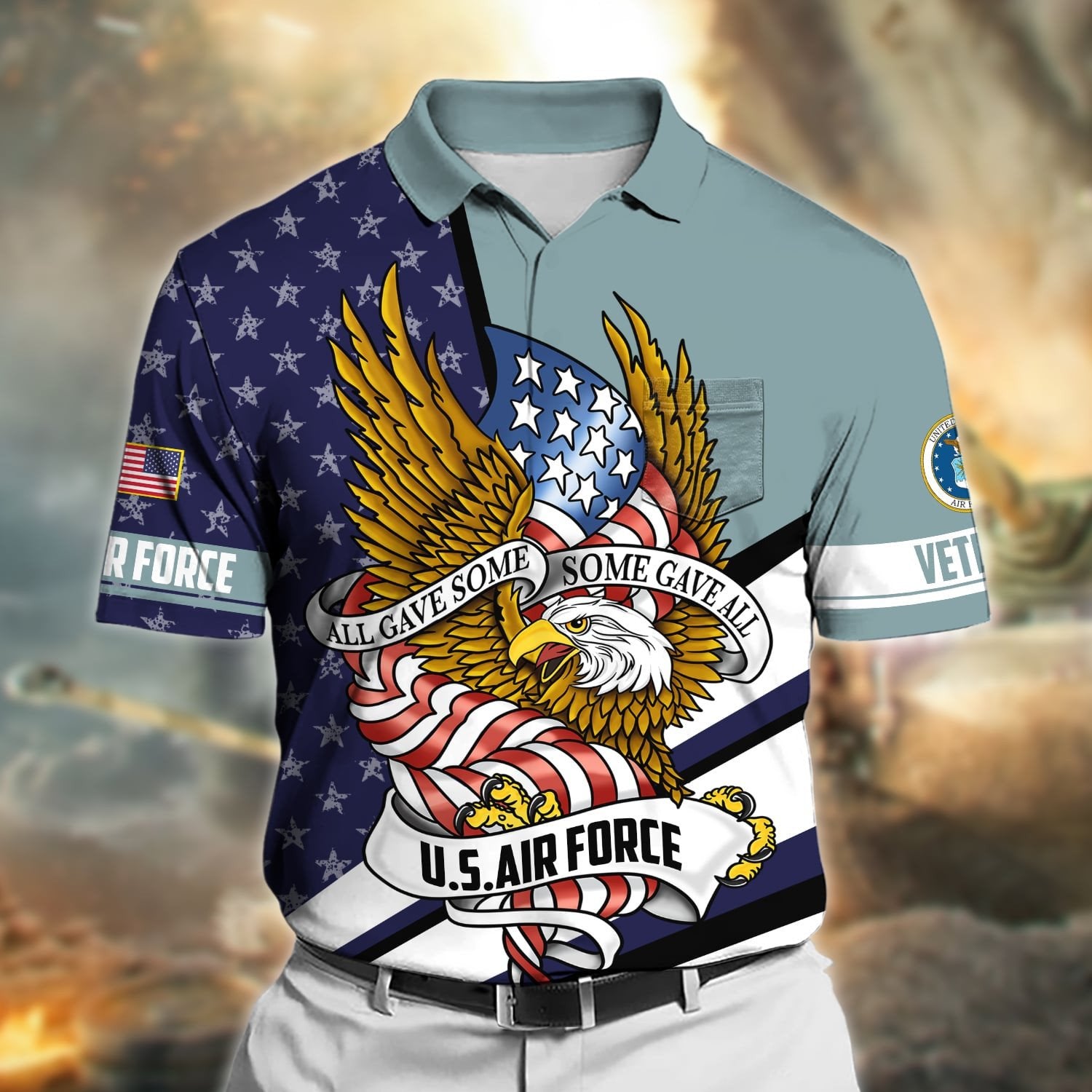 Premium All Gave Some Some Gave All US Veteran Polo Shirt With Pocket NPVC260405