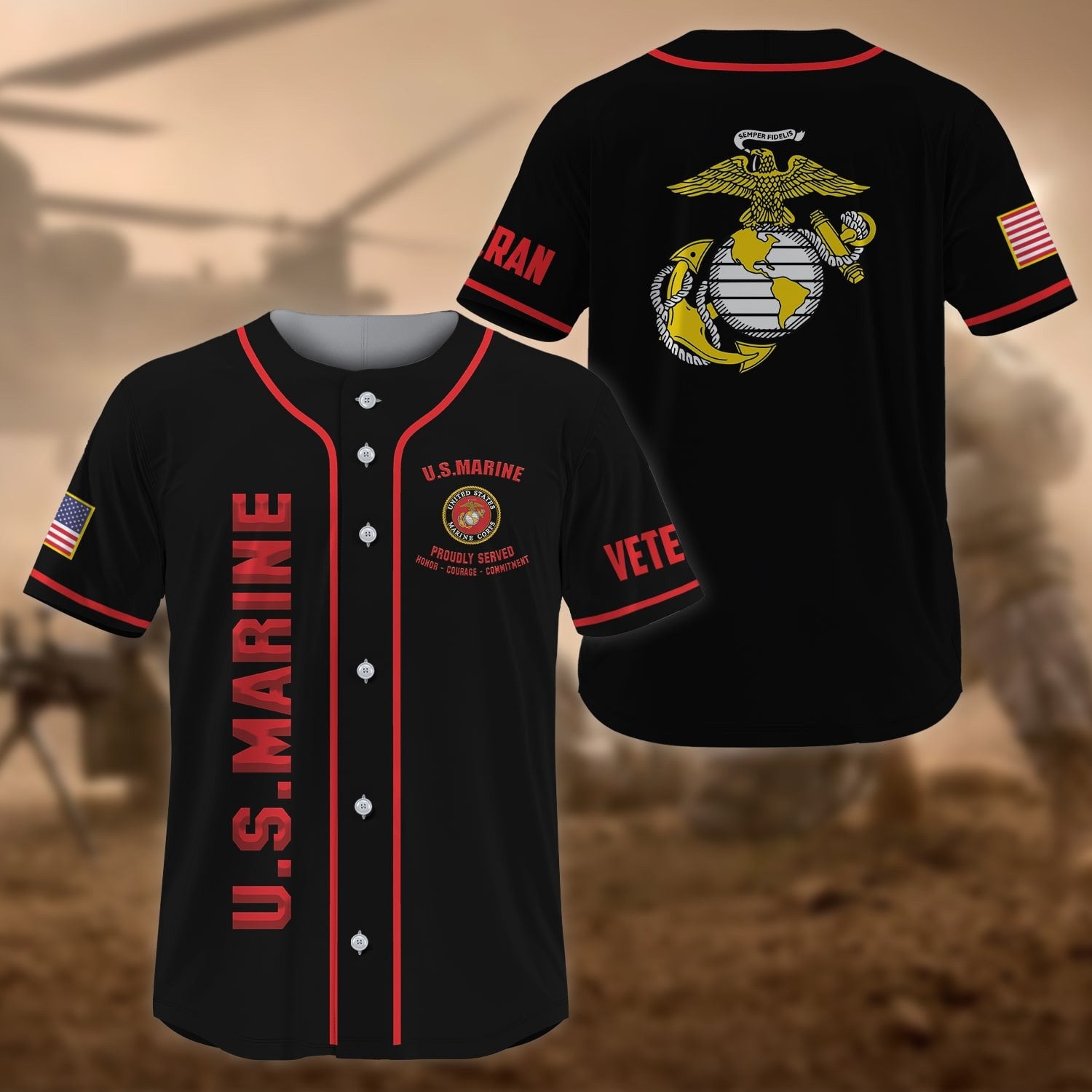 Premium US Veteran Baseball Jersey NPVC270201