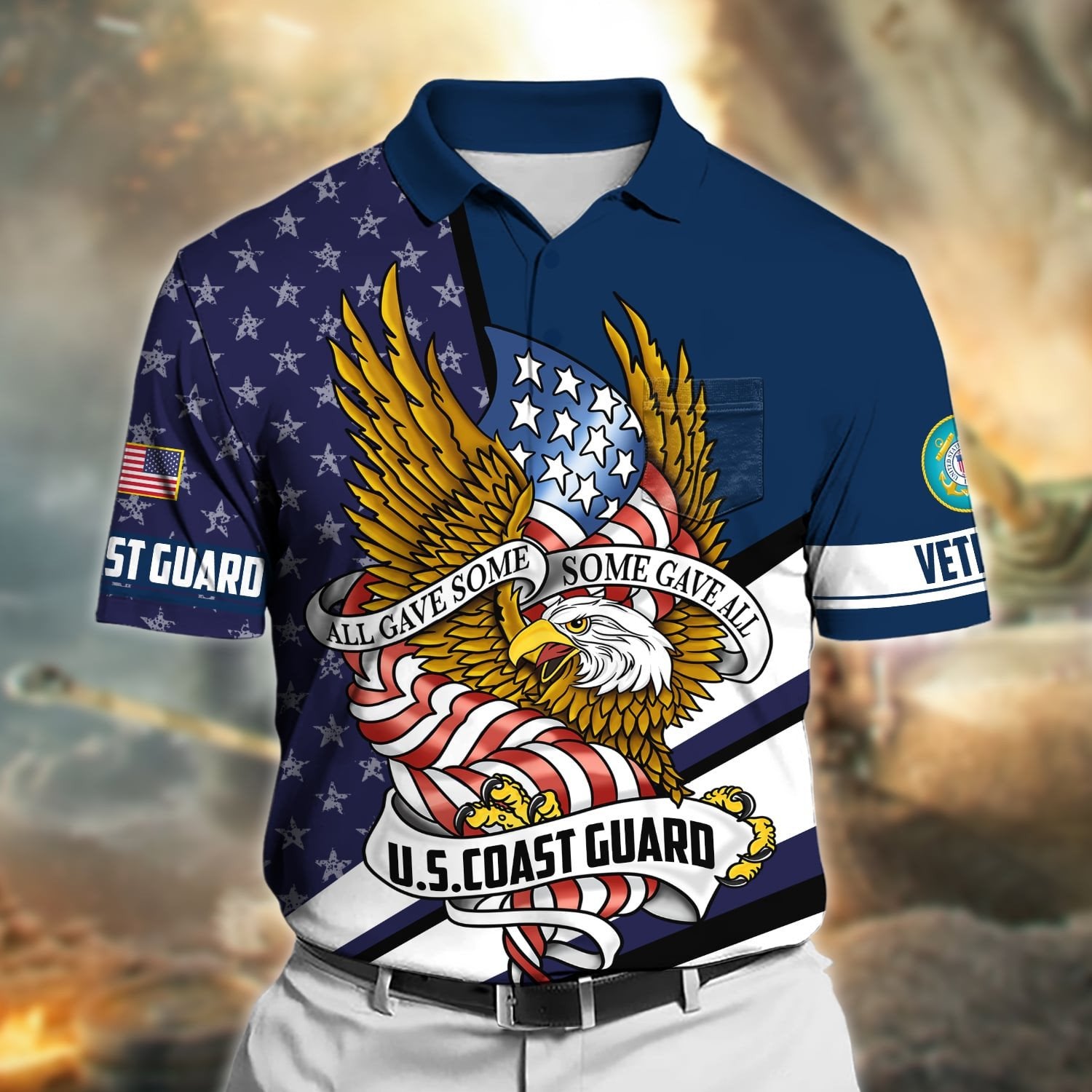 Premium All Gave Some Some Gave All US Veteran Polo Shirt With Pocket NPVC260405