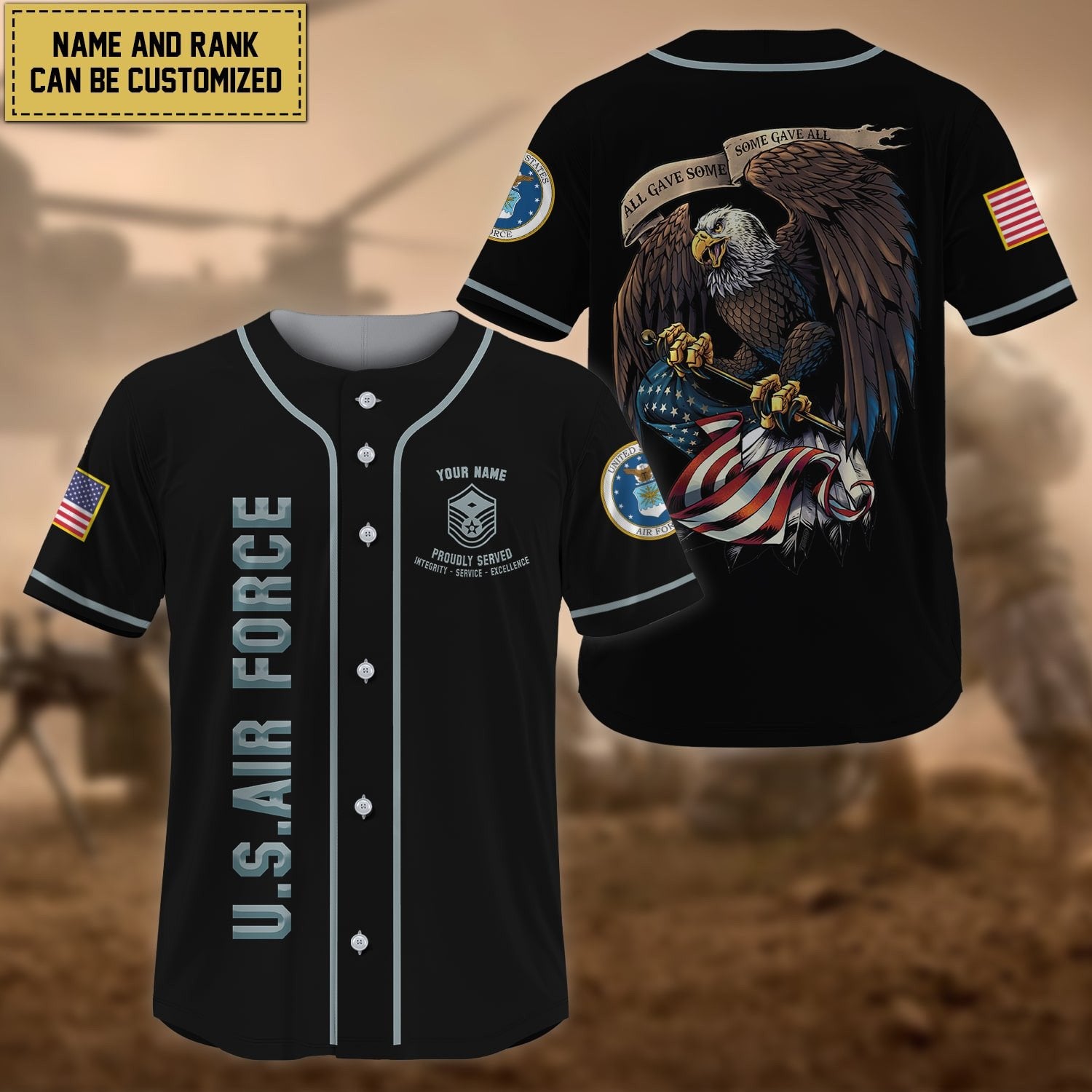 Premium Personalised All Gave Some US Veteran Baseball Jersey NPVC110201