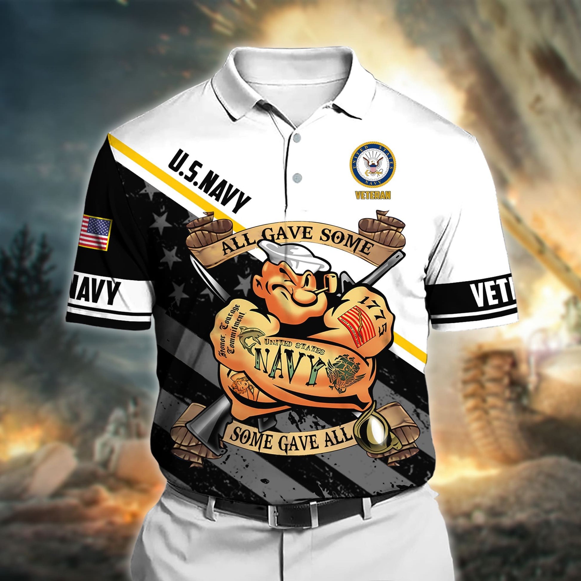 Premium All Gave Some Some Gave All US Veteran Polo Shirt NPVC230203