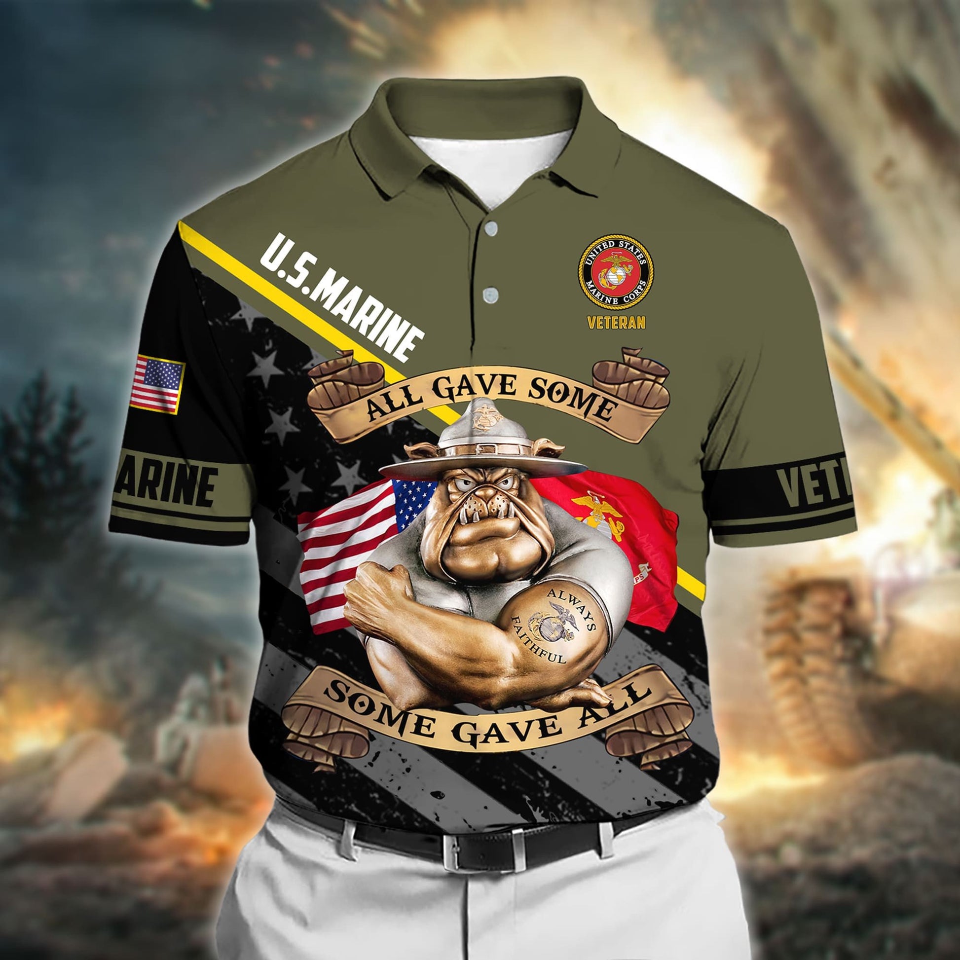 Premium All Gave Some Some Gave All US Veteran Polo Shirt NPVC230203