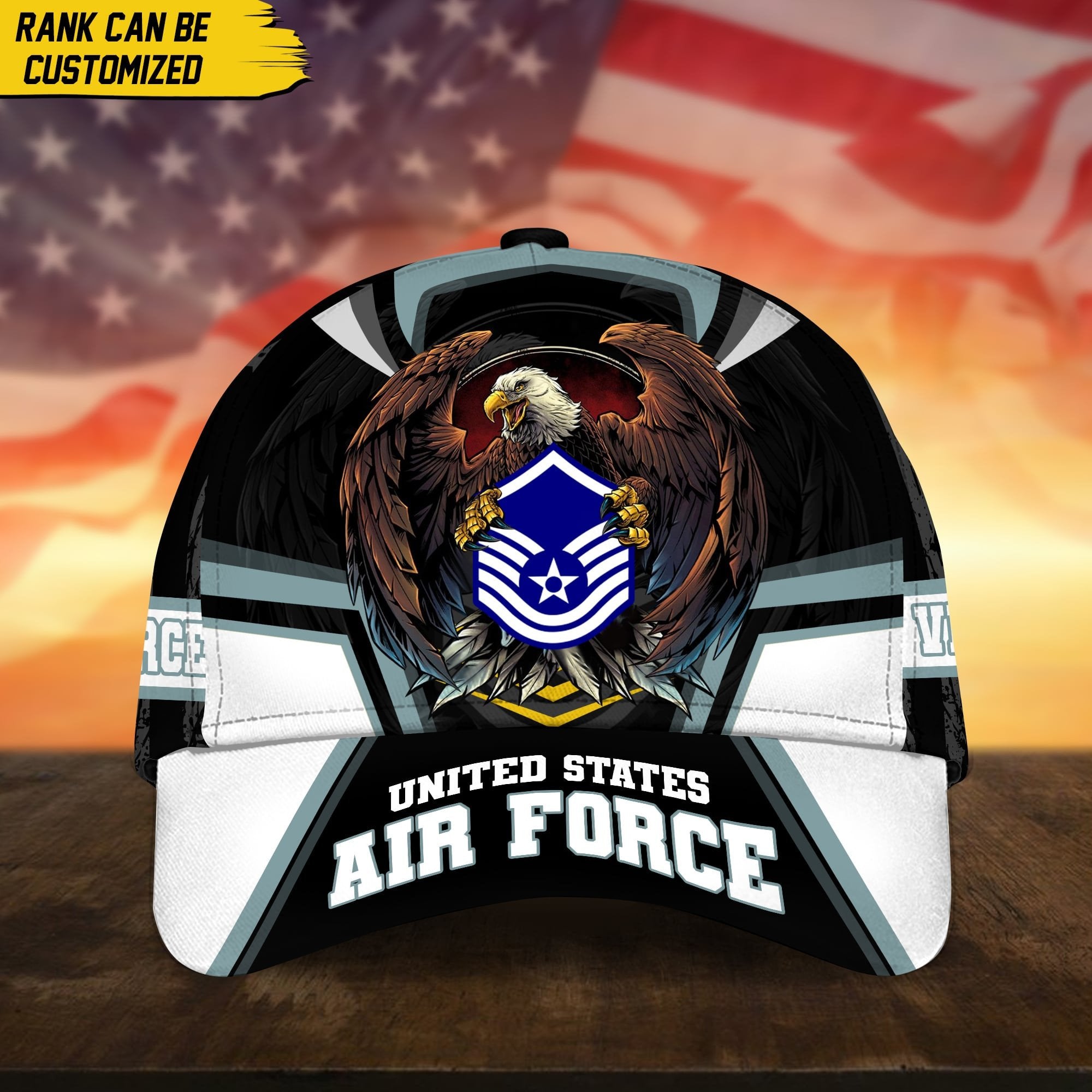 Premium Personalized Custom Rank US Veteran Cap APVC220701