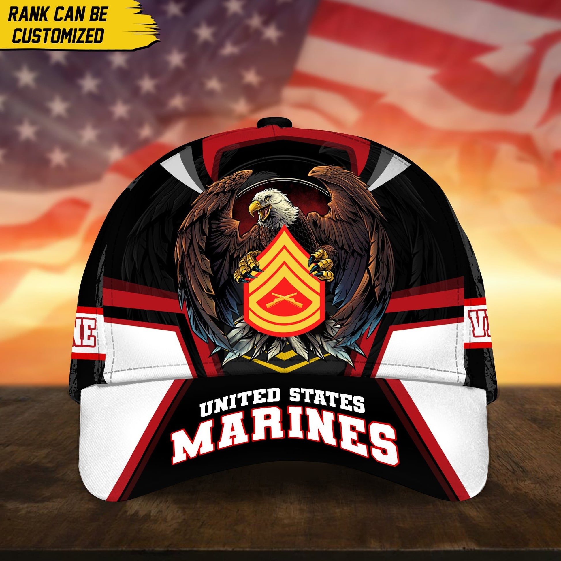 Premium Personalized Custom Rank US Veteran Cap APVC220701