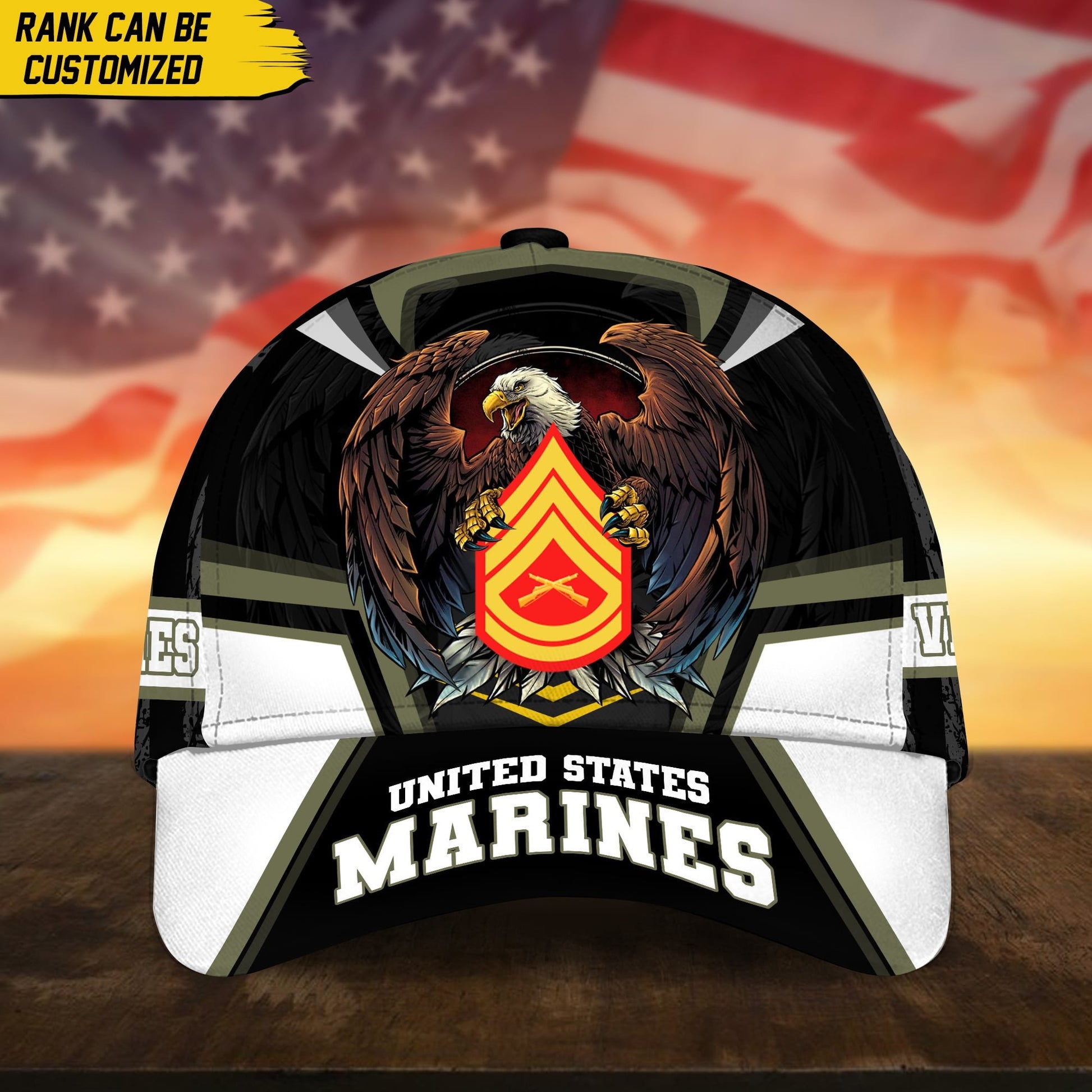 Premium Personalized Custom Rank US Veteran Cap APVC220701