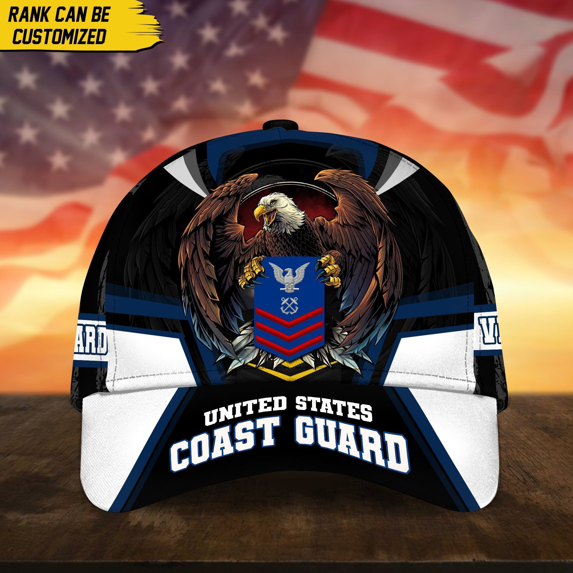 Premium Personalized Custom Rank US Veteran Cap APVC220701
