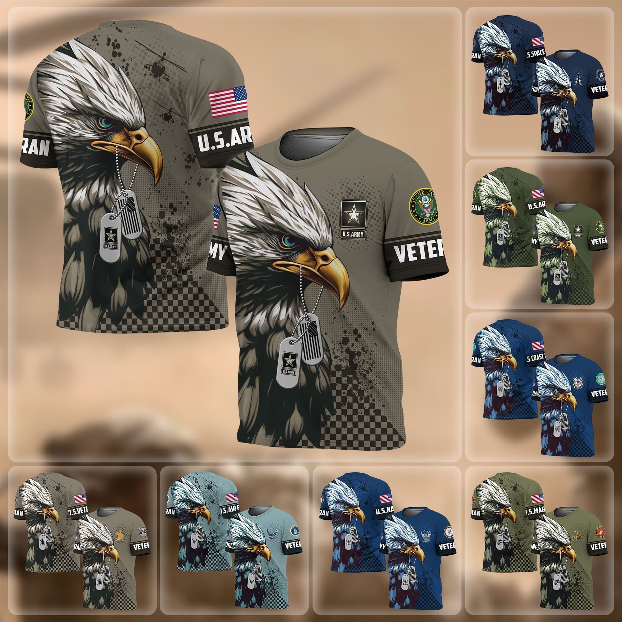 Premium Eagle US Veteran T-Shirt APVC040801