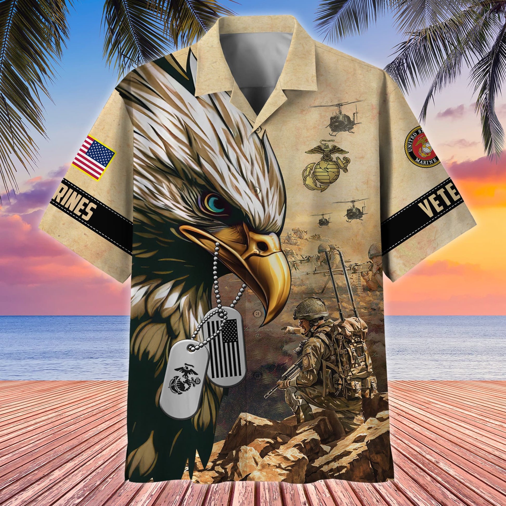 Premium American Pride US Veteran Hawaii Shirt APVC080801