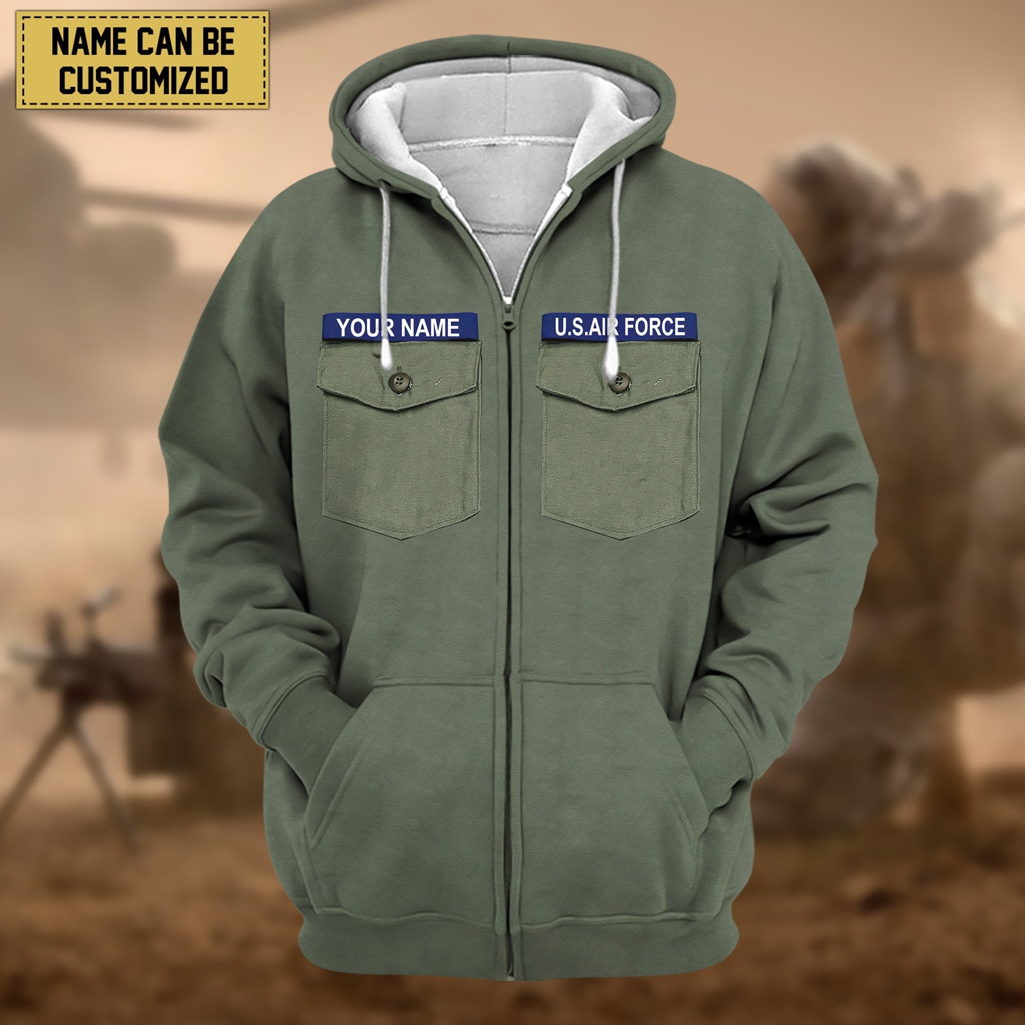 Premium Personalized US Veteran Zip Hoodie APVC080808