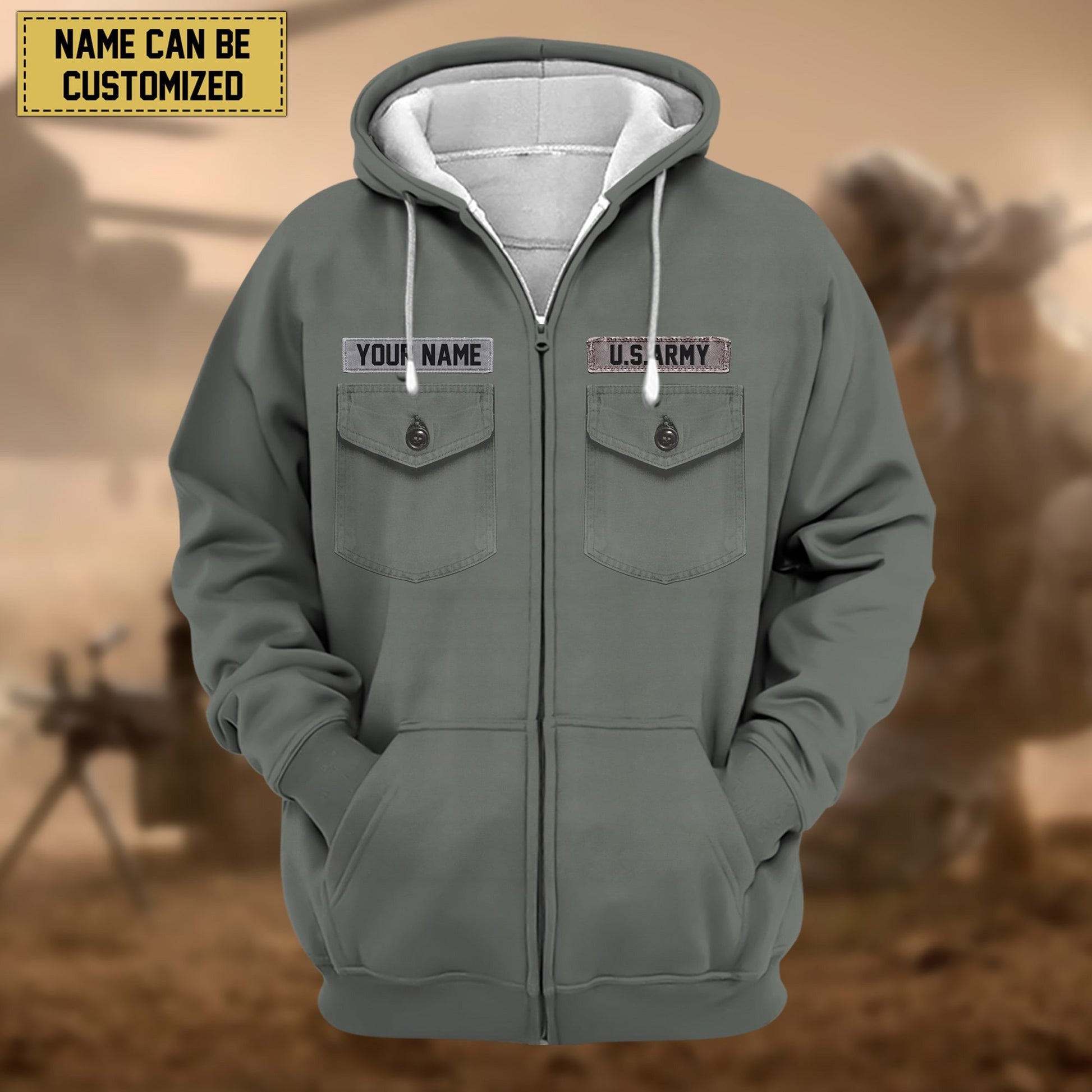 Premium Personalized US Veteran Zip Hoodie APVC080808