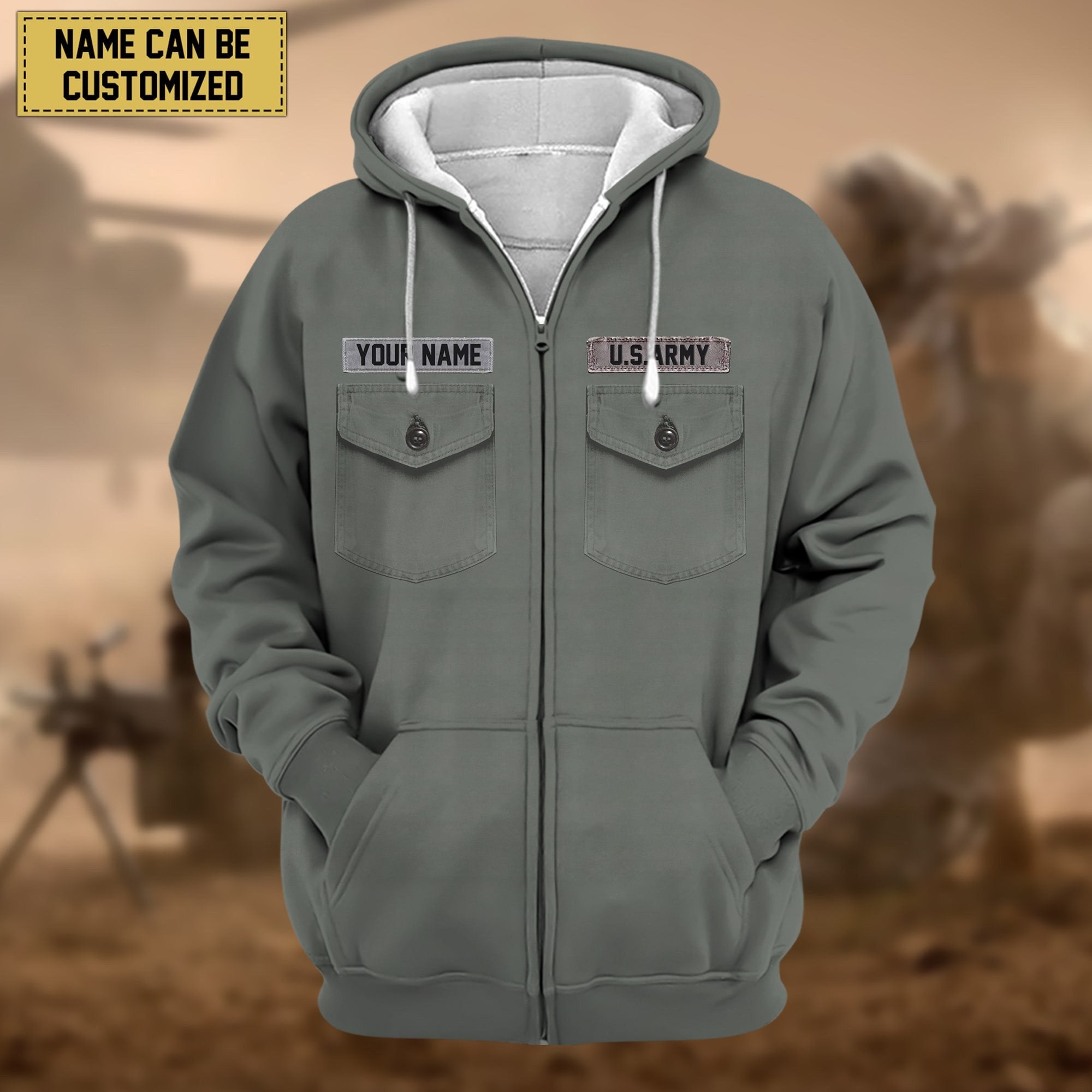 Premium Personalized US Veteran Zip Hoodie APVC080808