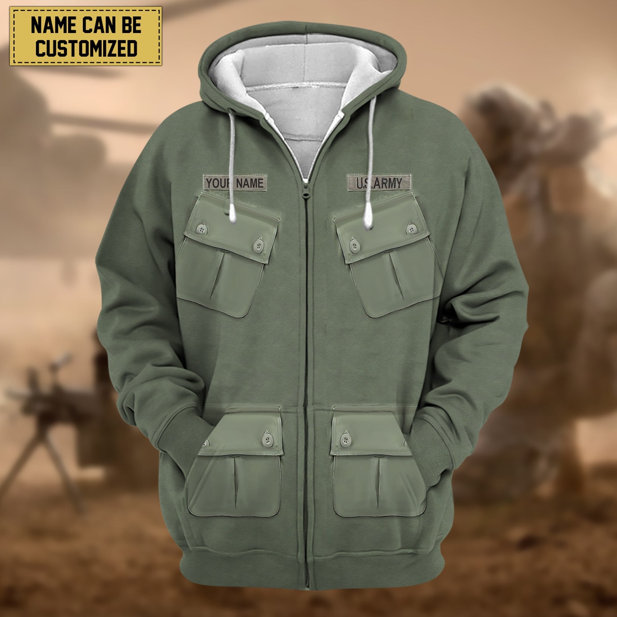 Premium Personalized US Veteran Zip Hoodie APVC080808