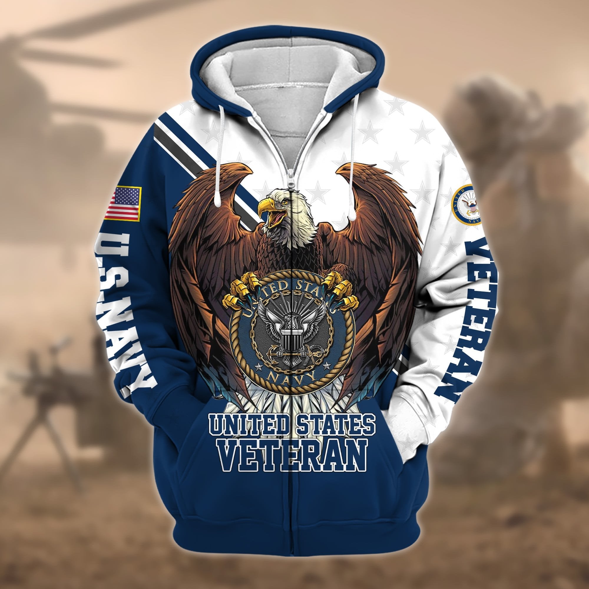 Premium Eagle US Veteran Zip Hoodie APVC140803