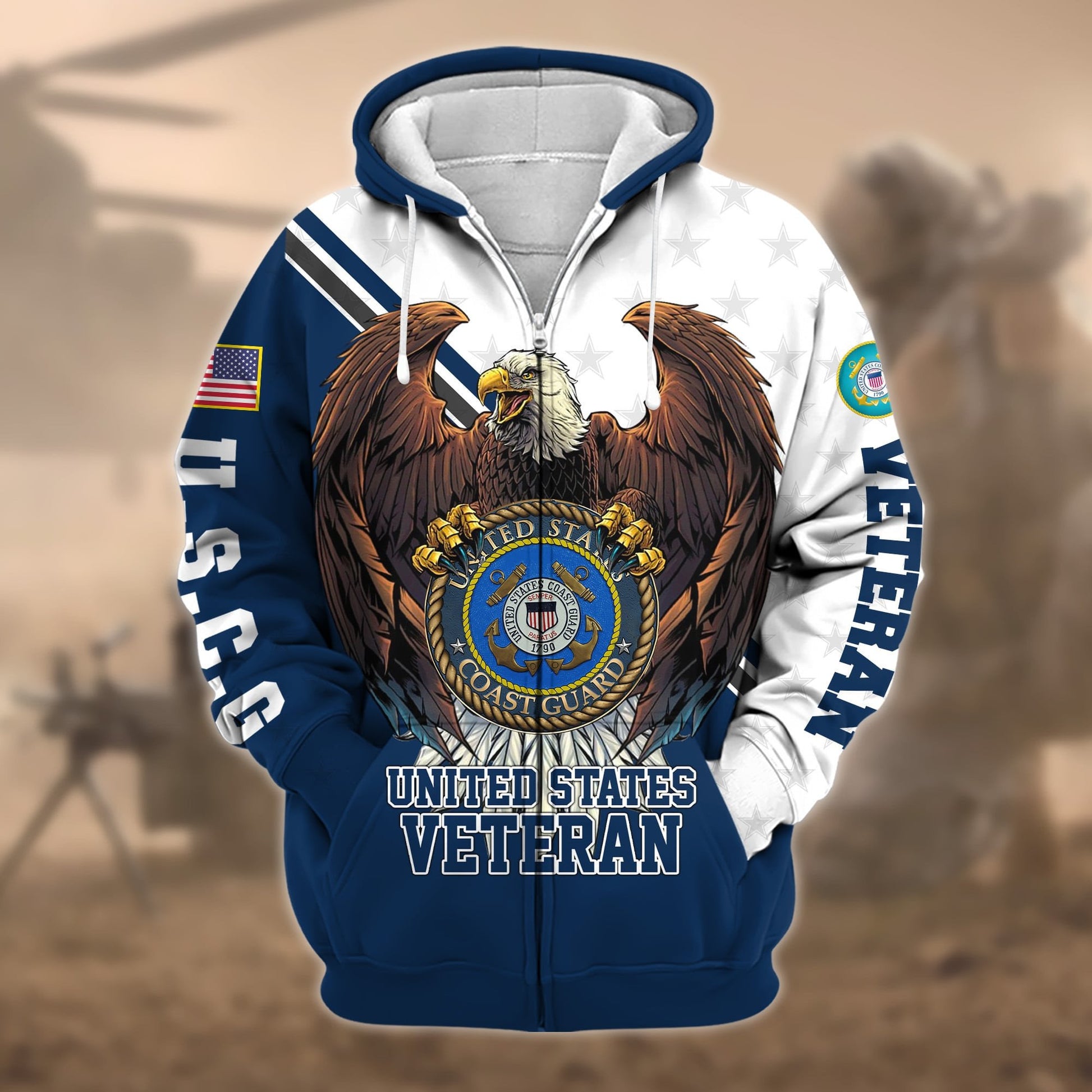 Premium Eagle US Veteran Zip Hoodie APVC140803