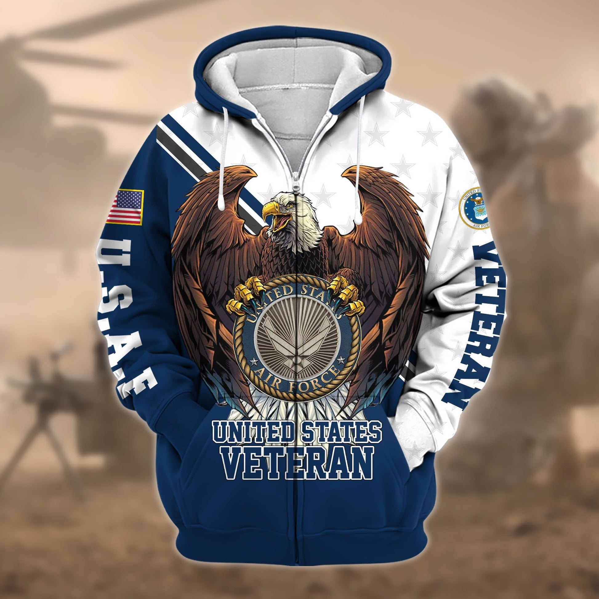 Premium Eagle US Veteran Zip Hoodie APVC140803