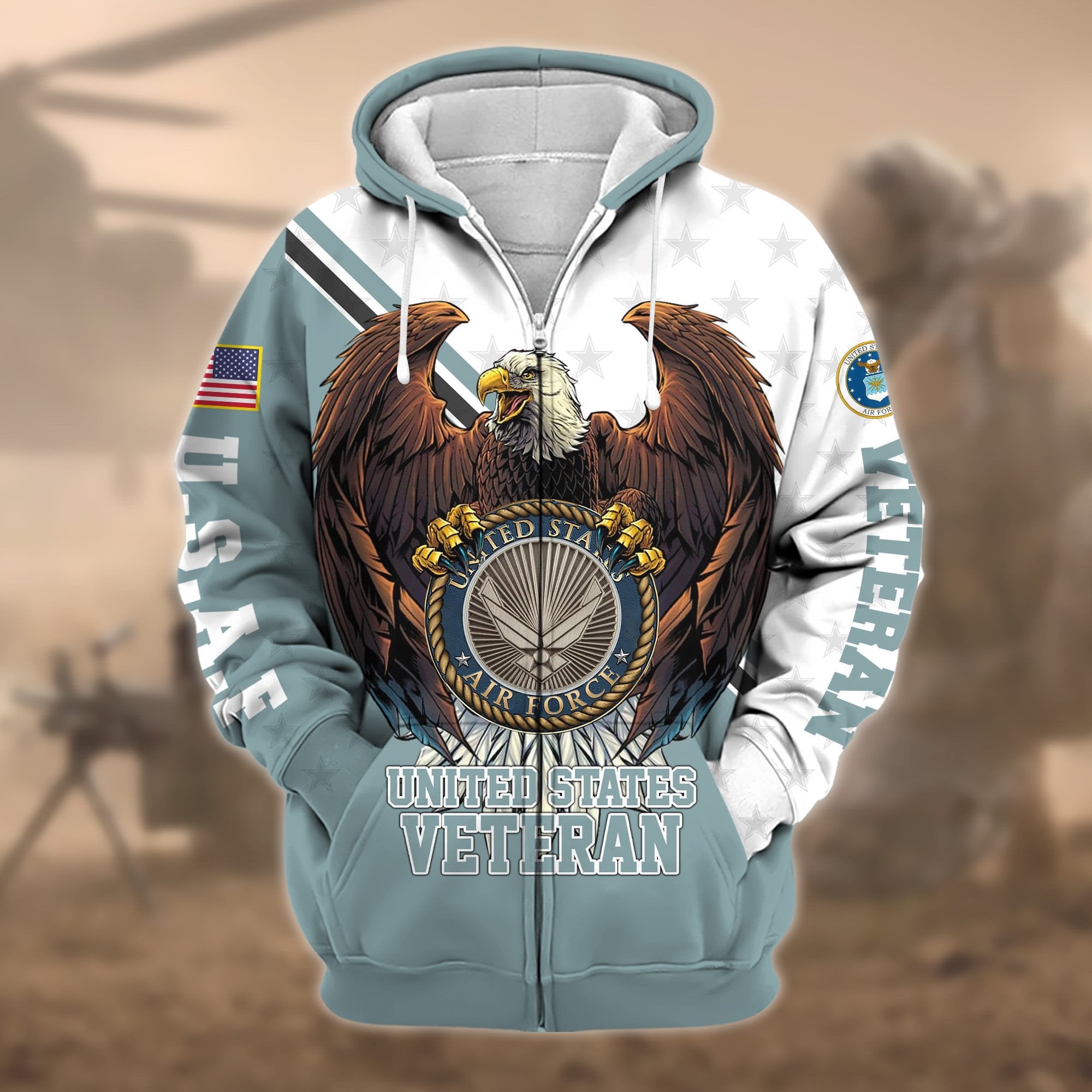 Premium Eagle US Veteran Zip Hoodie APVC140803