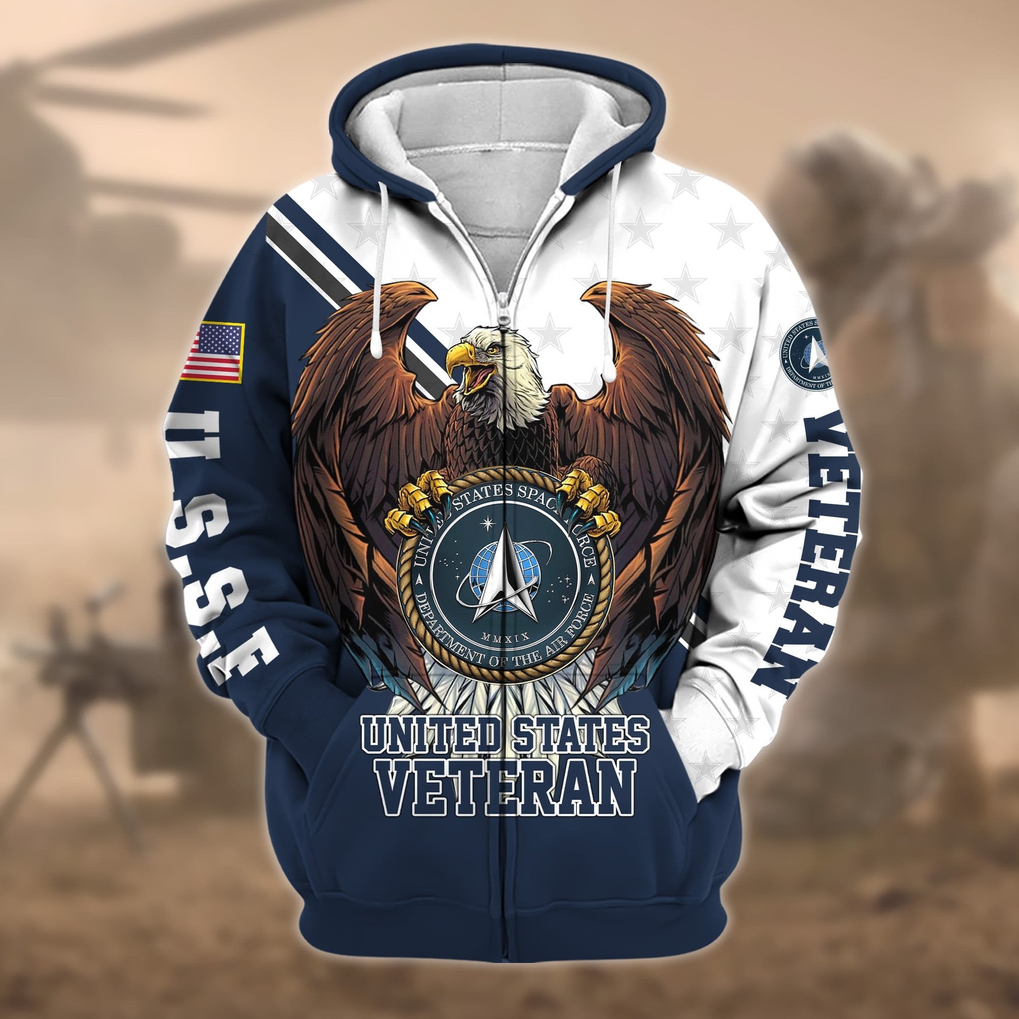 Premium Eagle US Veteran Zip Hoodie APVC140803