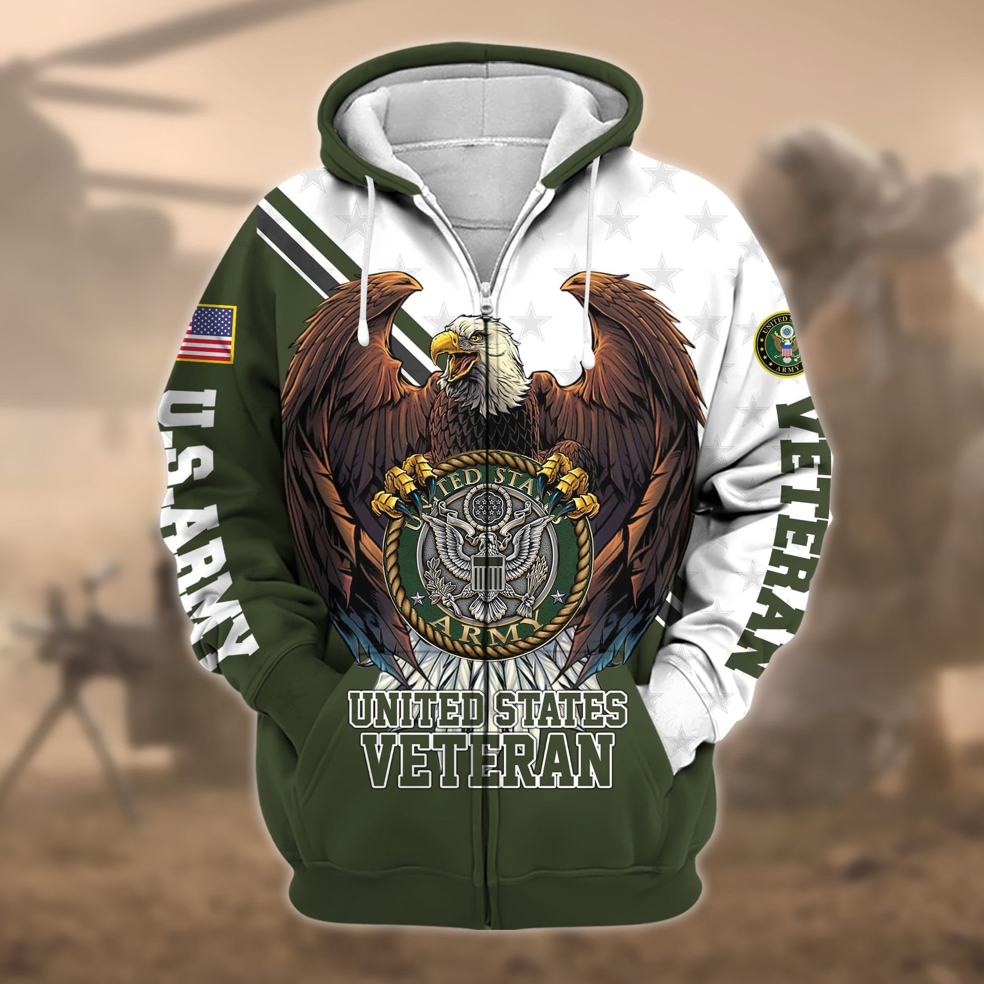 Premium Eagle US Veteran Zip Hoodie APVC140803