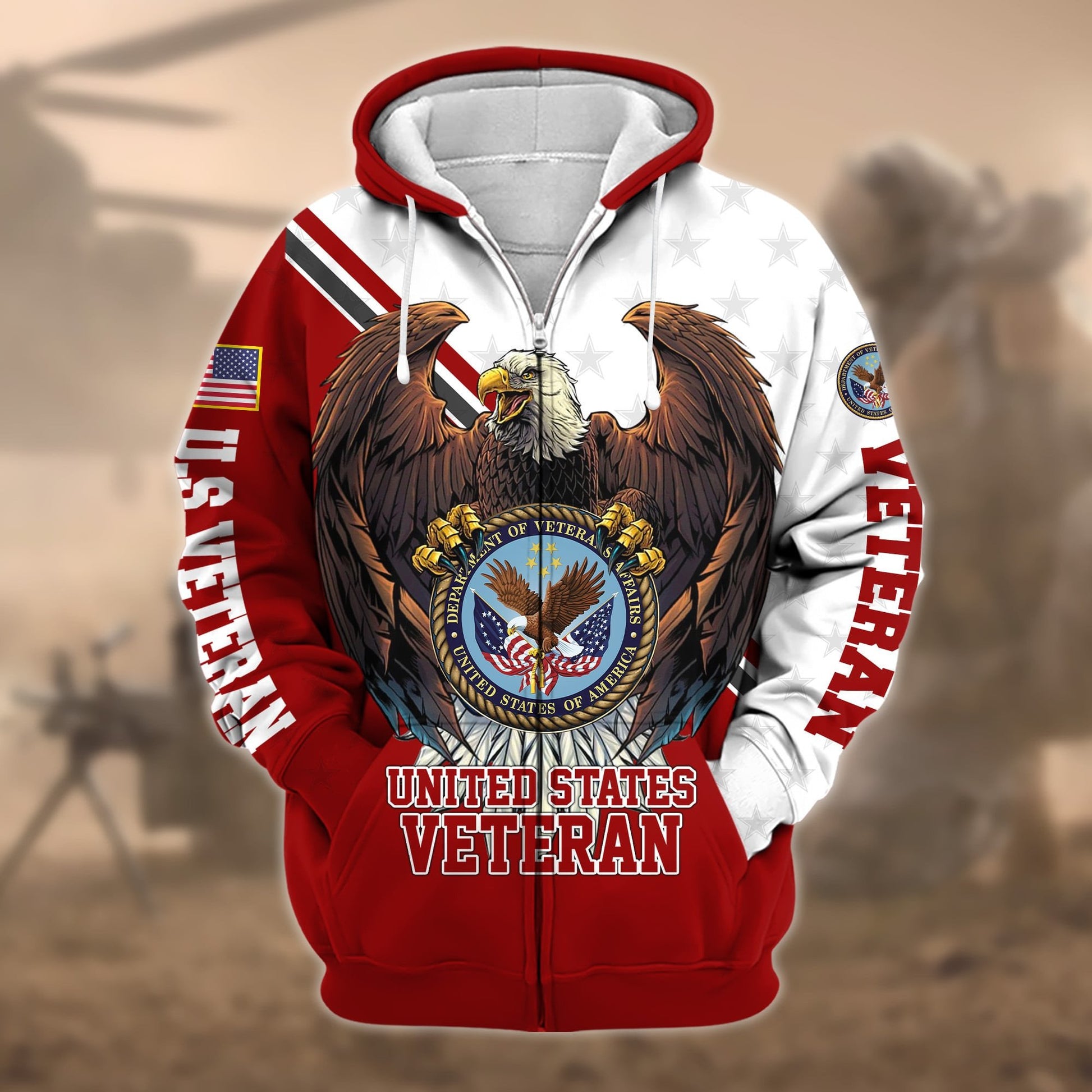 Premium Eagle US Veteran Zip Hoodie APVC140803