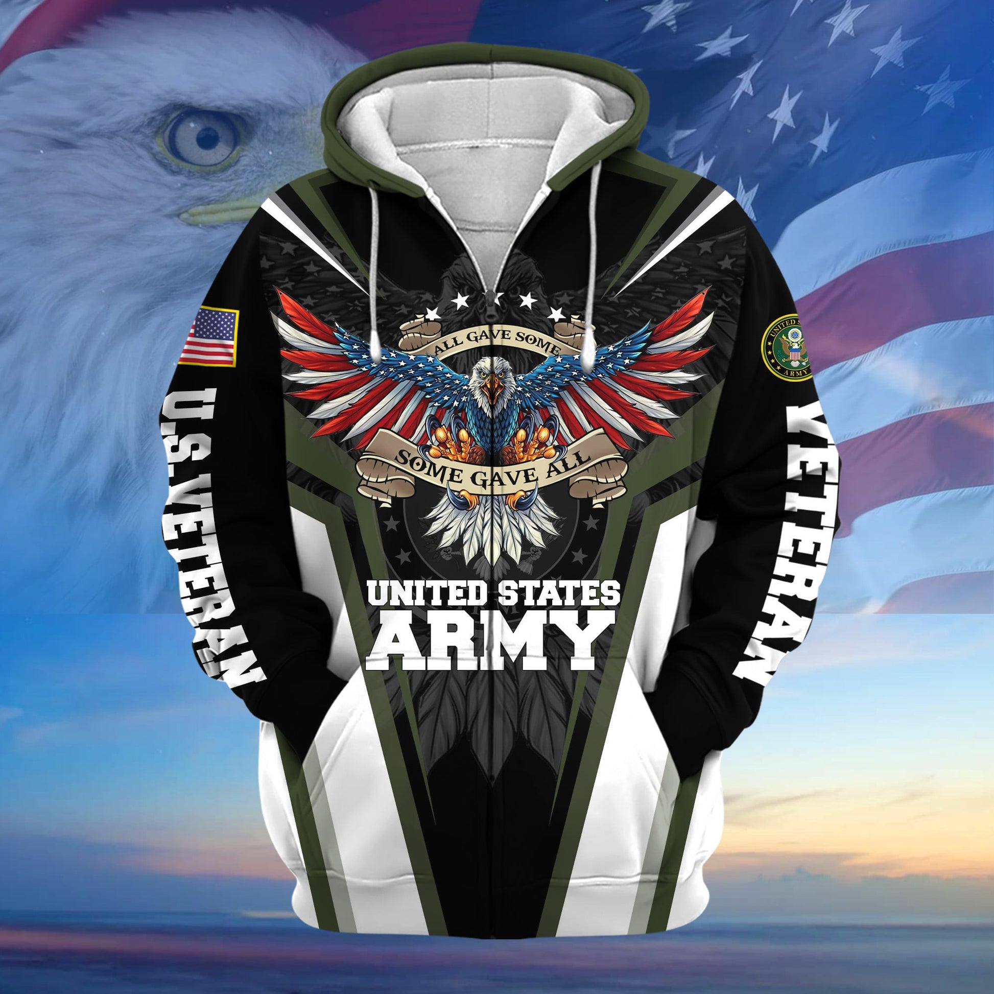 Premium All Gave Some Some Gave All US Veteran Zip Hoodie APVC140801