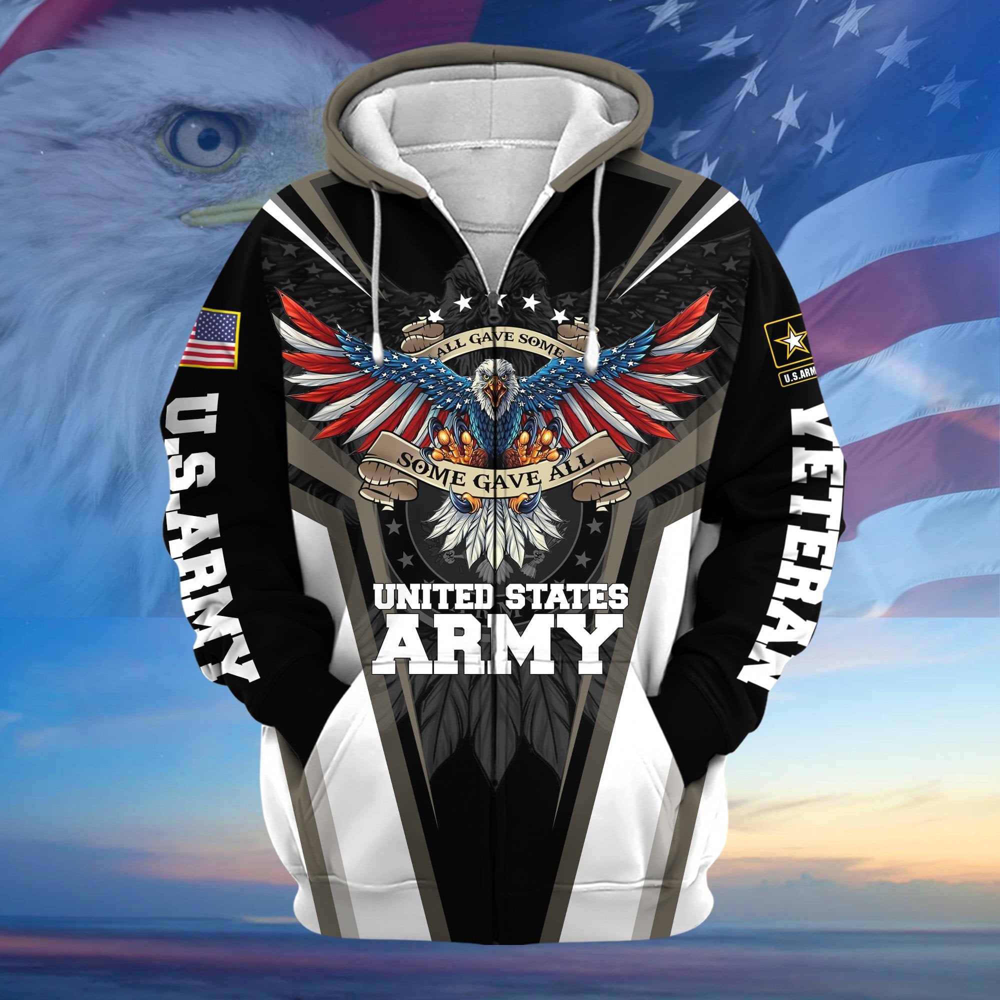 Premium All Gave Some Some Gave All US Veteran Zip Hoodie APVC140801