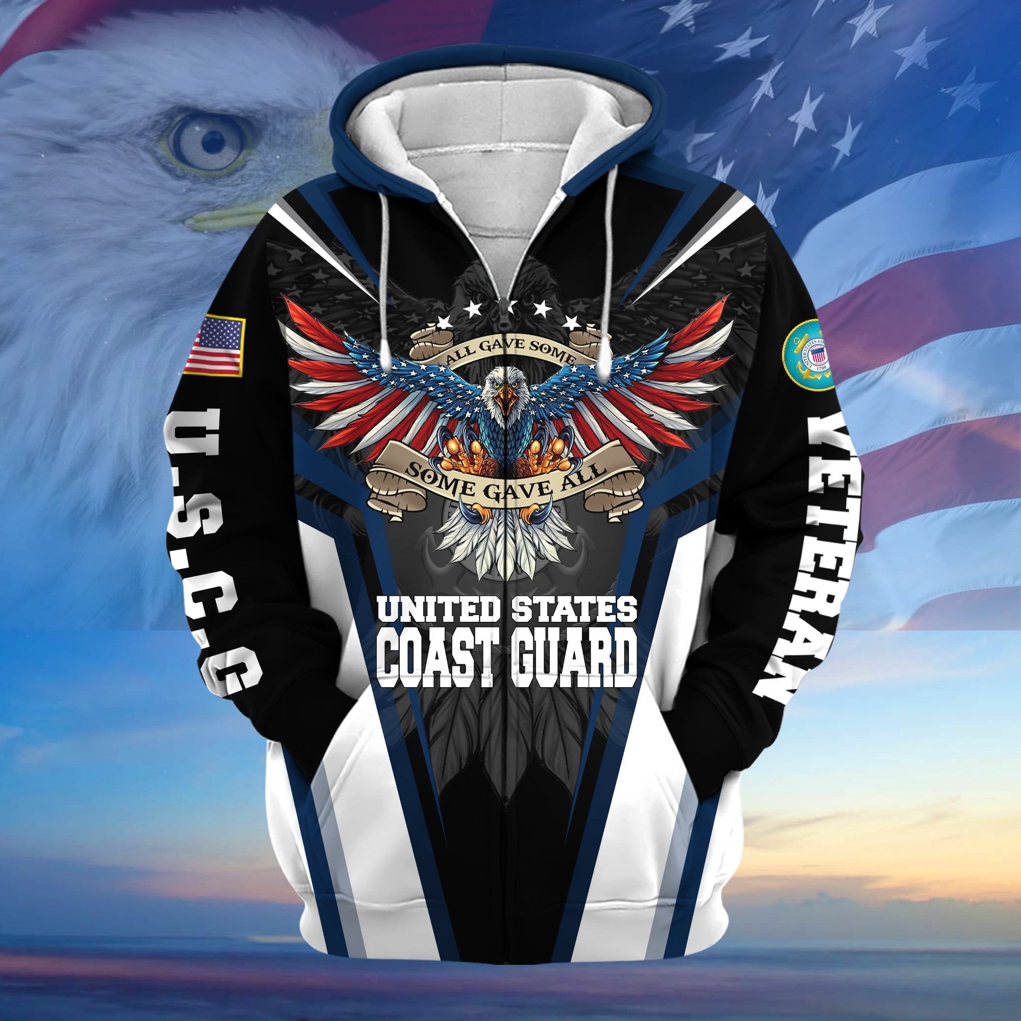 Premium All Gave Some Some Gave All US Veteran Zip Hoodie APVC140801