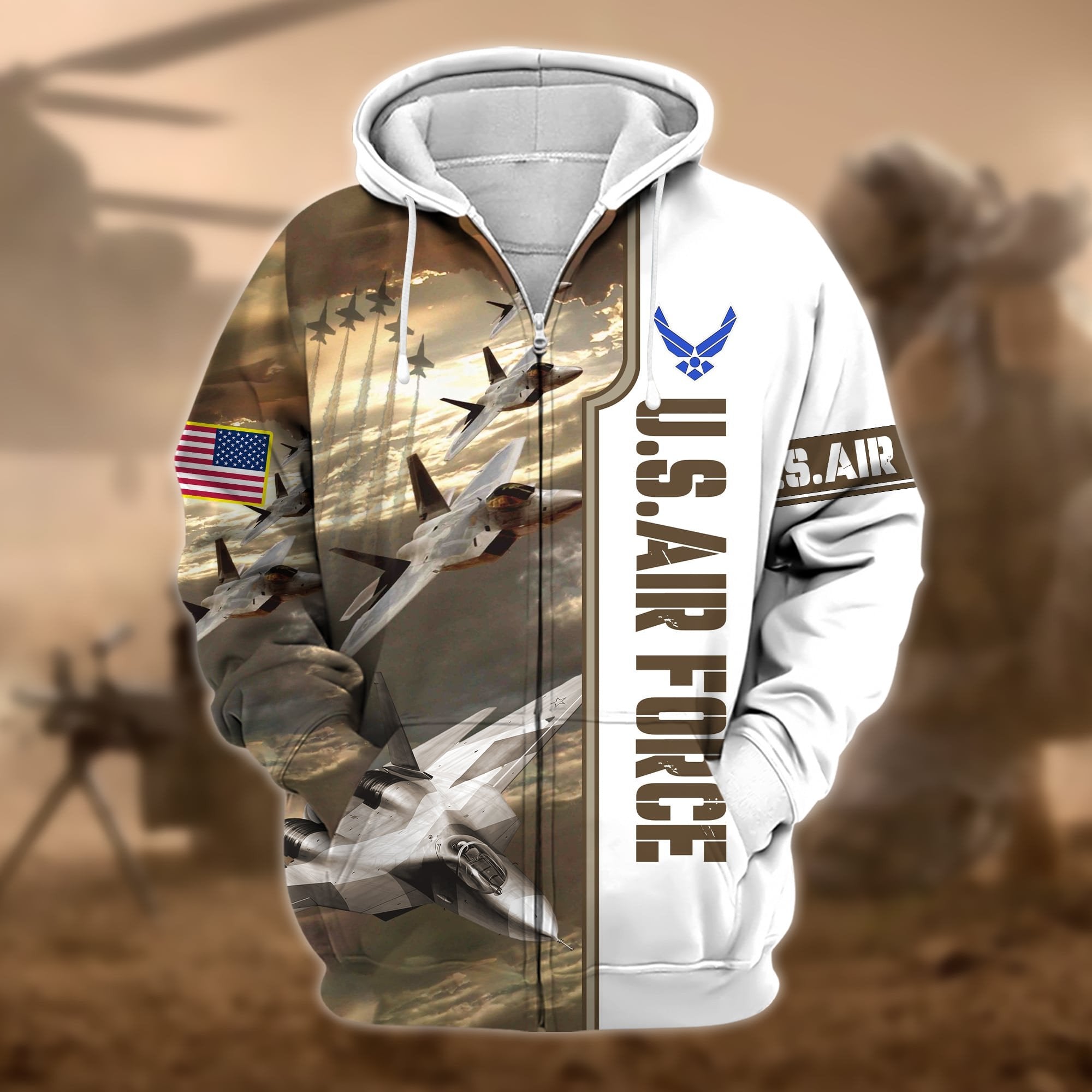 Premium Honoring All Who Served US Veteran Zip Hoodie APVC180801