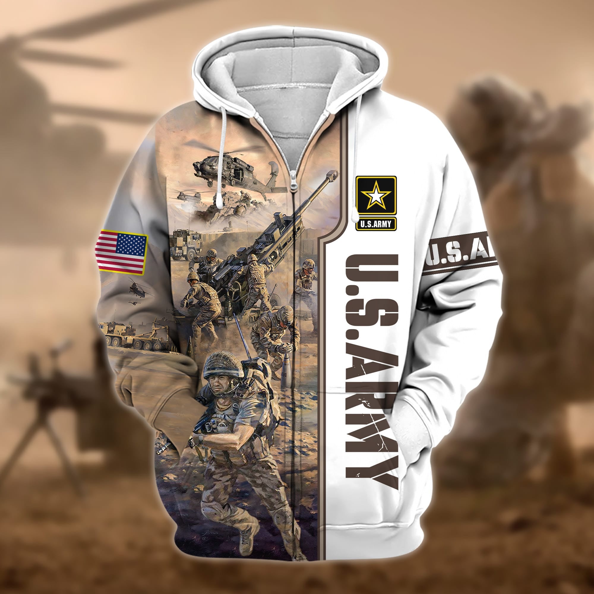 Premium Honoring All Who Served US Veteran Zip Hoodie APVC180801