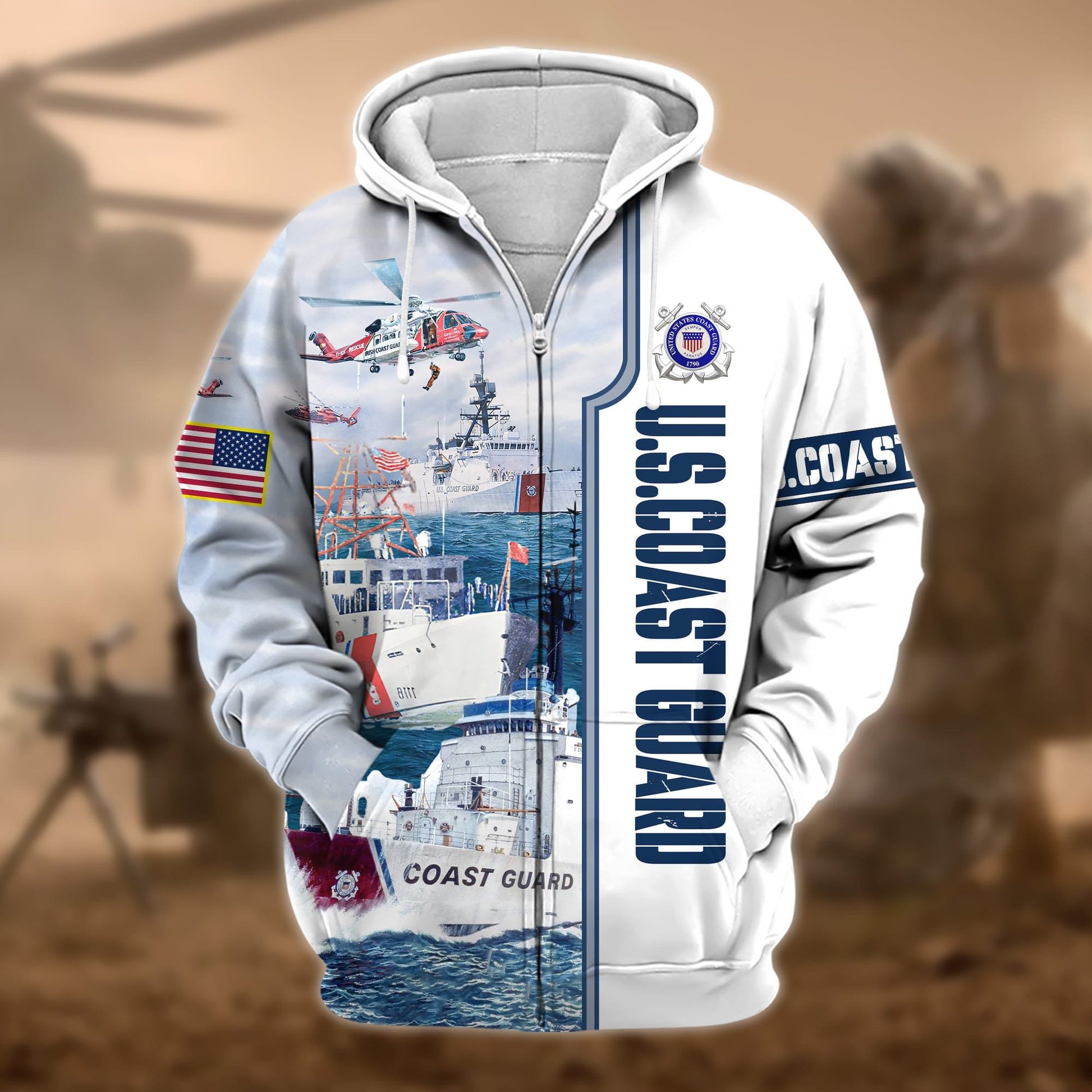 Premium Honoring All Who Served US Veteran Zip Hoodie APVC180801