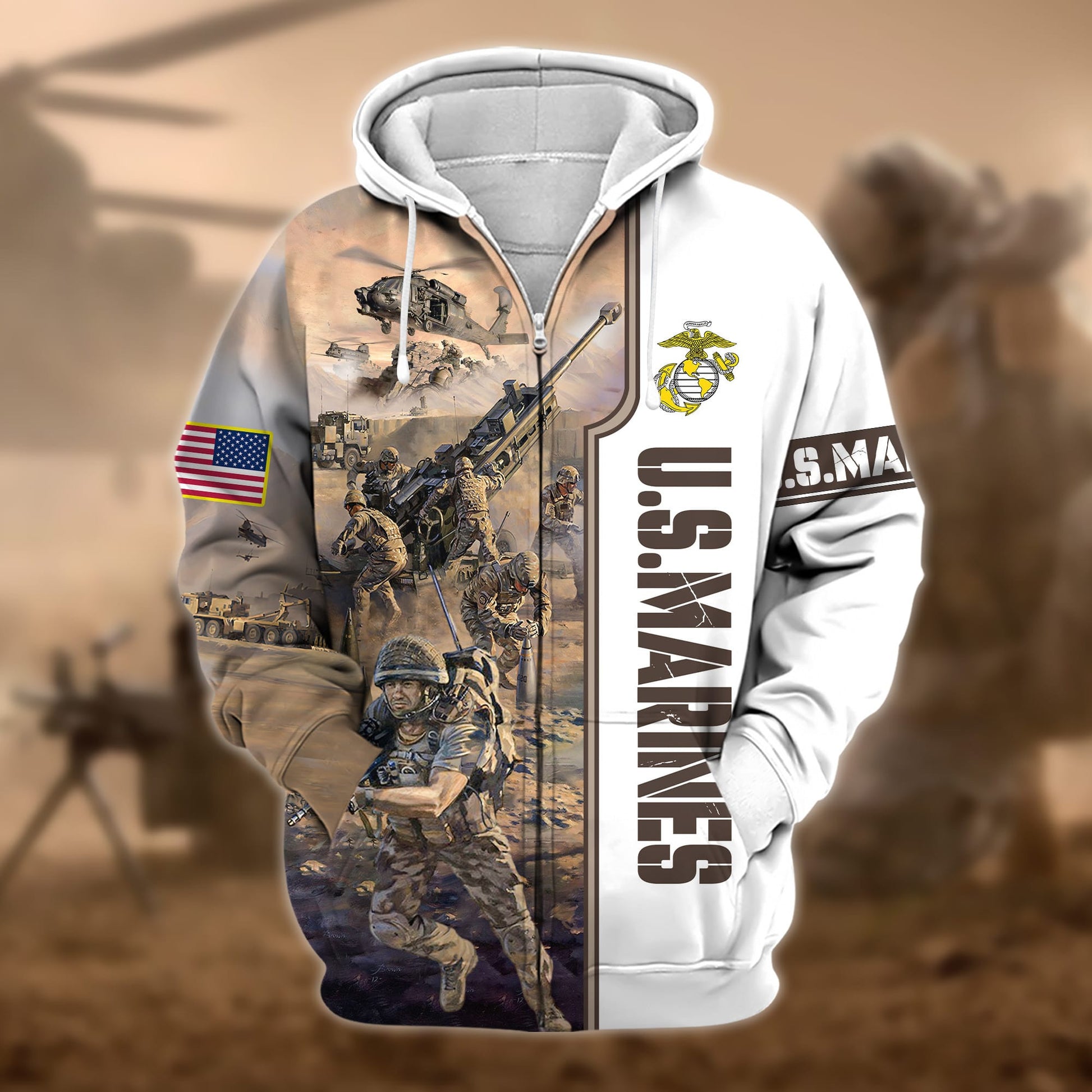 Premium Honoring All Who Served US Veteran Zip Hoodie APVC180801