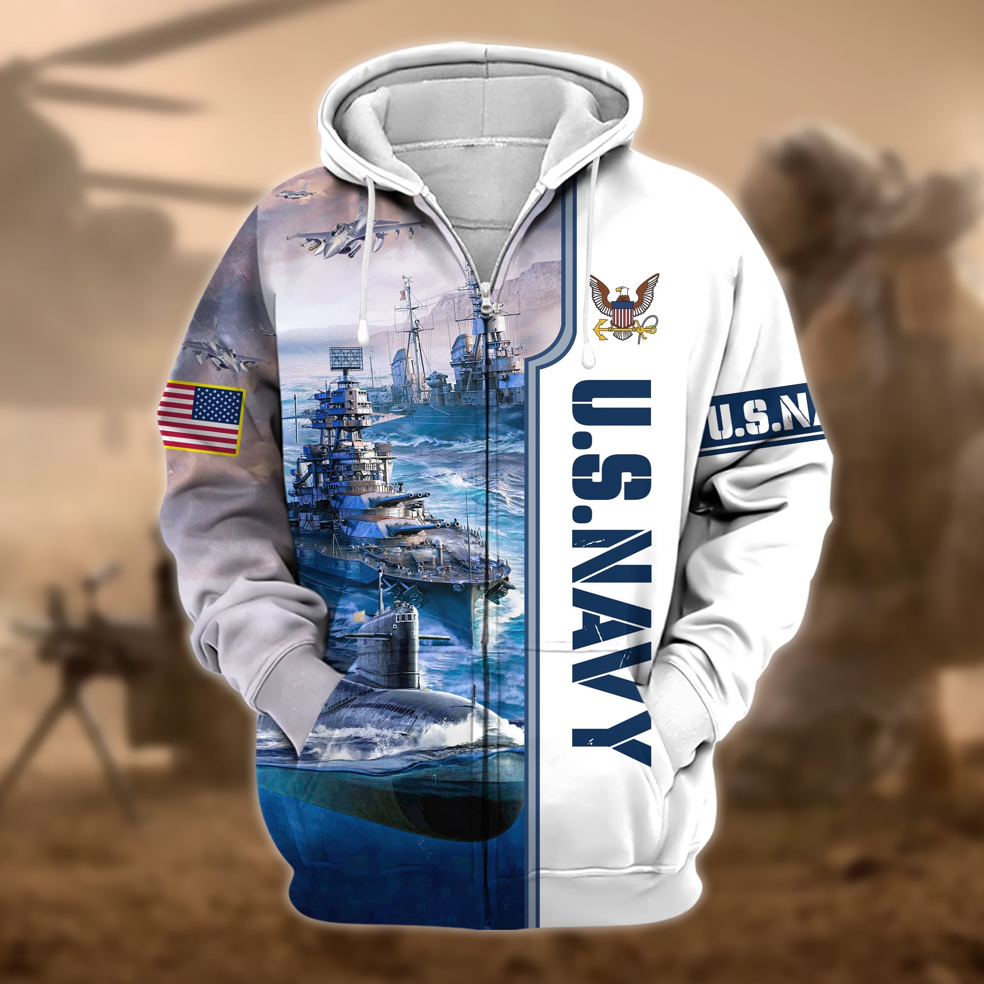Premium Honoring All Who Served US Veteran Zip Hoodie APVC180801