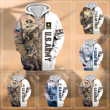 Premium Honoring All Who Served US Veteran Zip Hoodie APVC180801